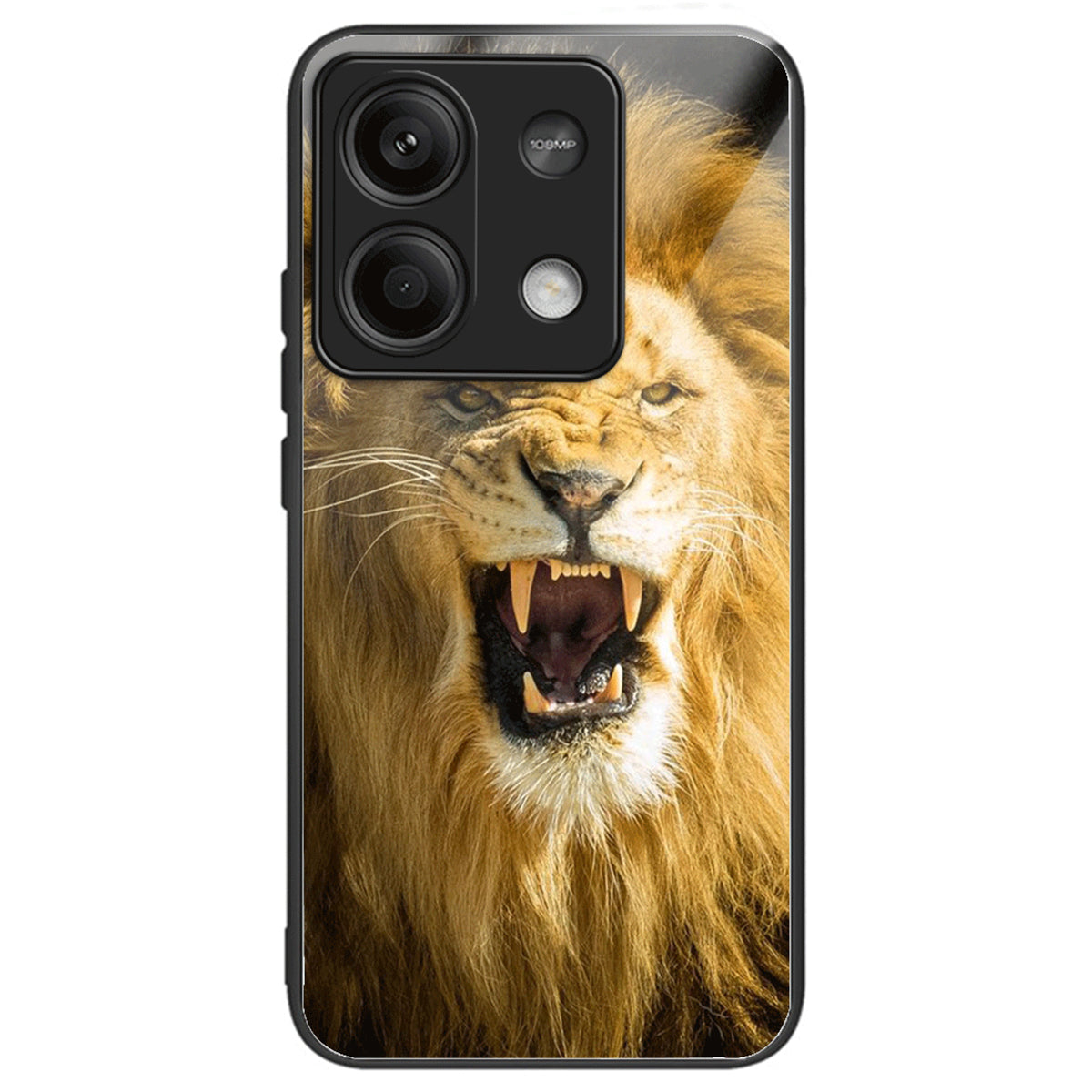 For Xiaomi Redmi Note 13 5G Shockproof Case Pattern Tempered Glass+TPU Phone Cover