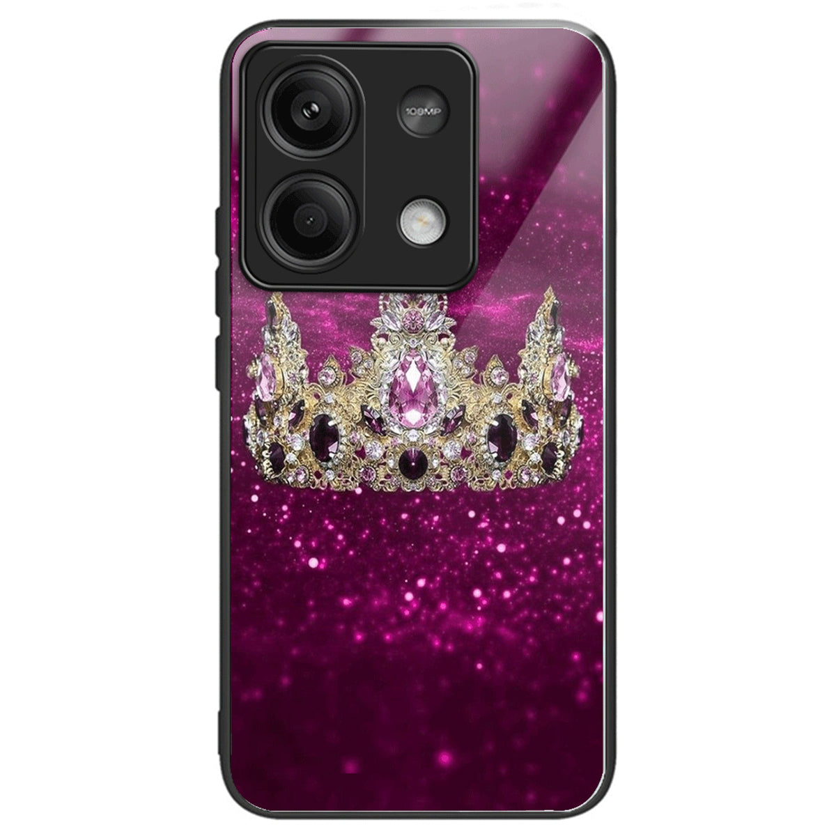 For Xiaomi Redmi Note 13 5G Shockproof Case Pattern Tempered Glass+TPU Phone Cover