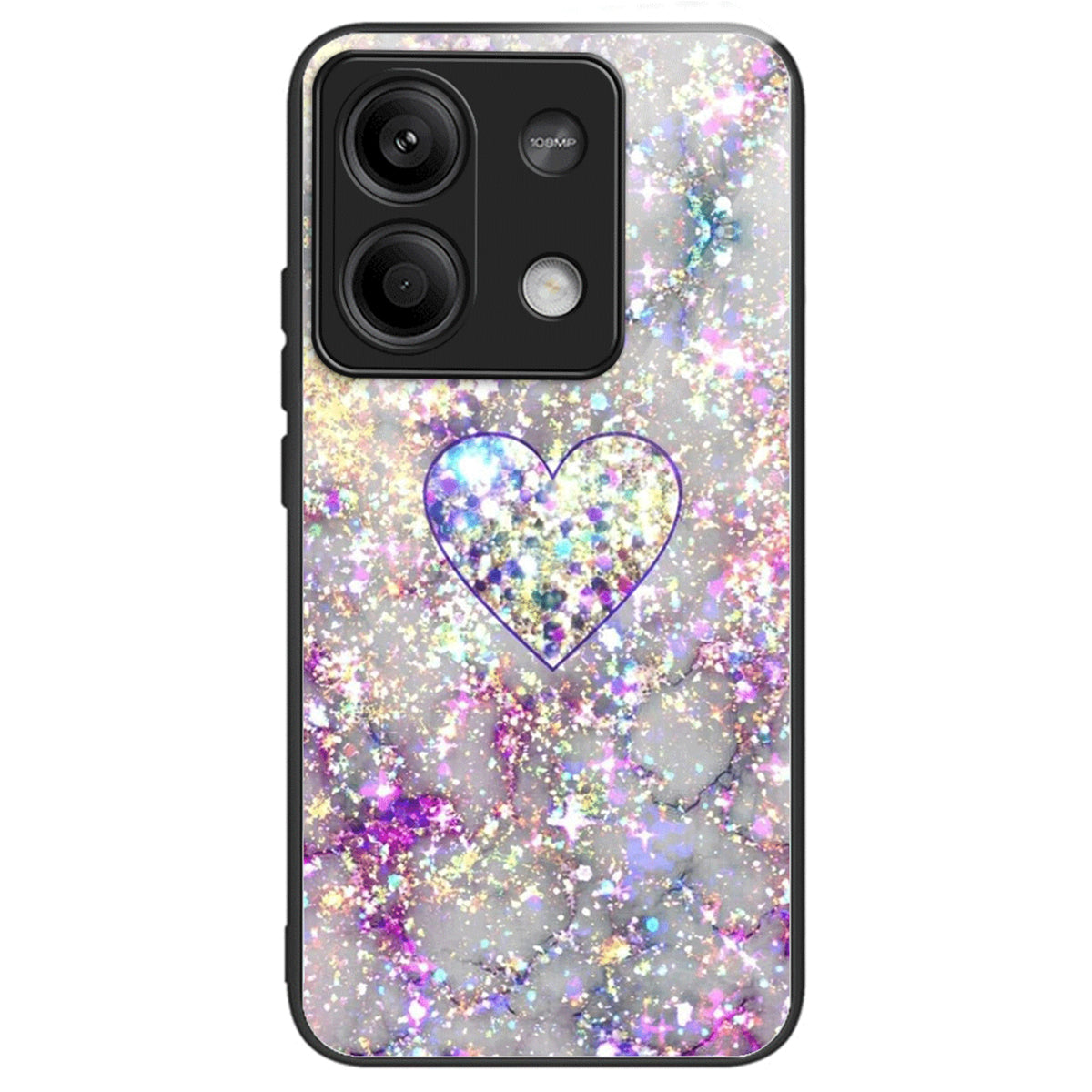 For Xiaomi Redmi Note 13 5G Case Pattern Printing TPU+Tempered Glass Hybrid Phone Cover