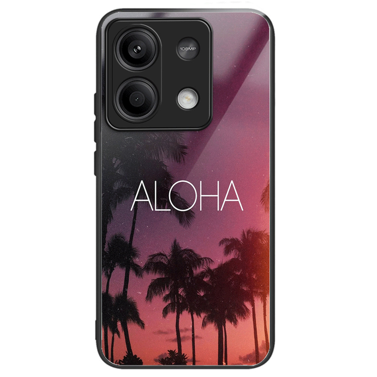 For Xiaomi Redmi Note 13 5G Case Pattern Printing TPU+Tempered Glass Hybrid Phone Cover
