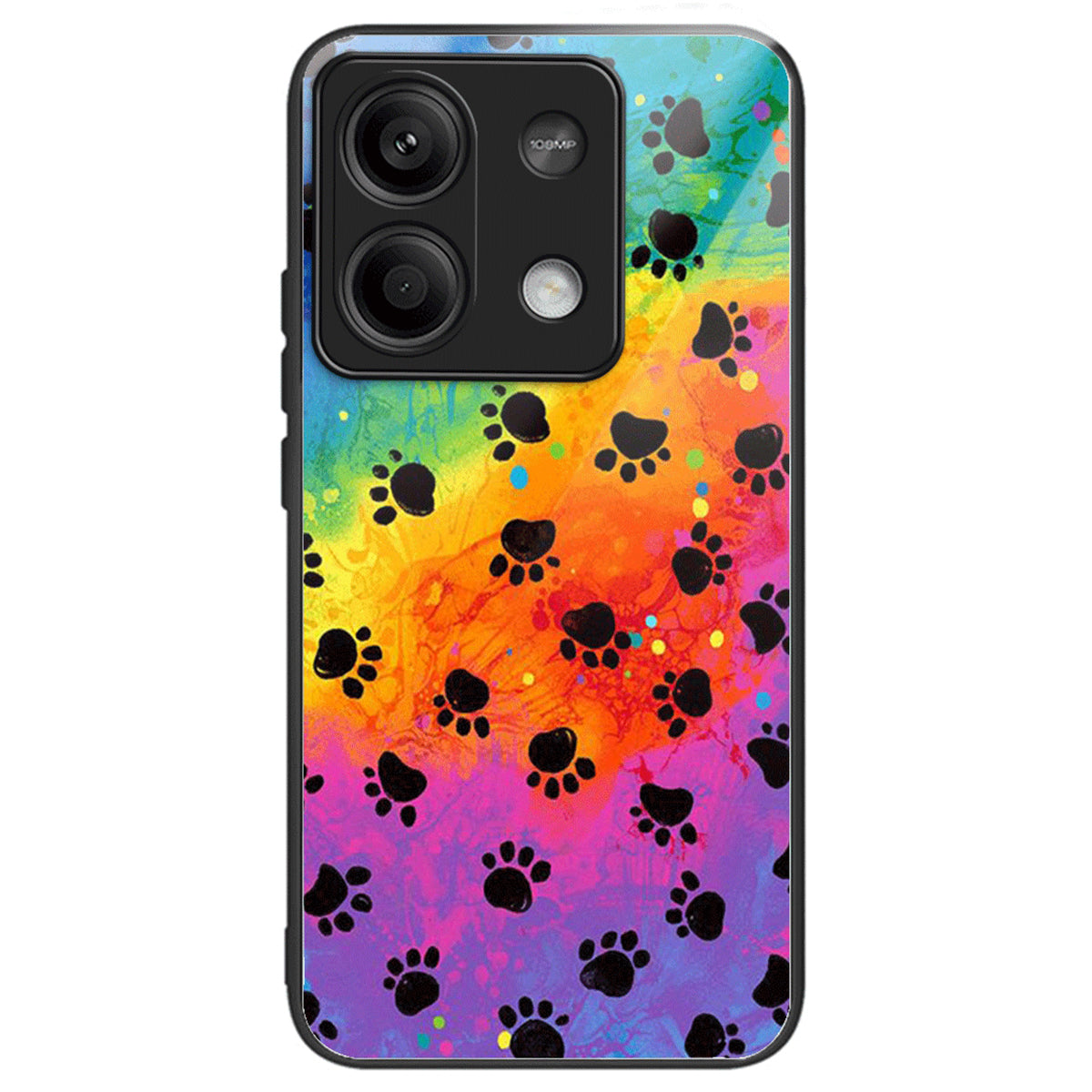 For Xiaomi Redmi Note 13 5G Case Pattern Printing TPU+Tempered Glass Hybrid Phone Cover