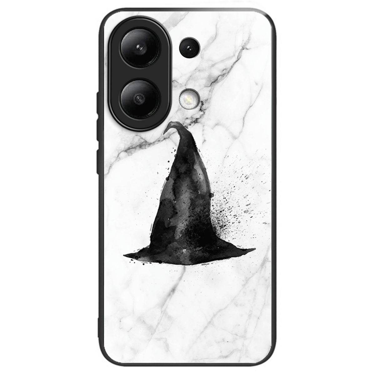 For Xiaomi Redmi Note 13 4G Phone Case Tempered Glass+TPU Pattern Print Back Cover