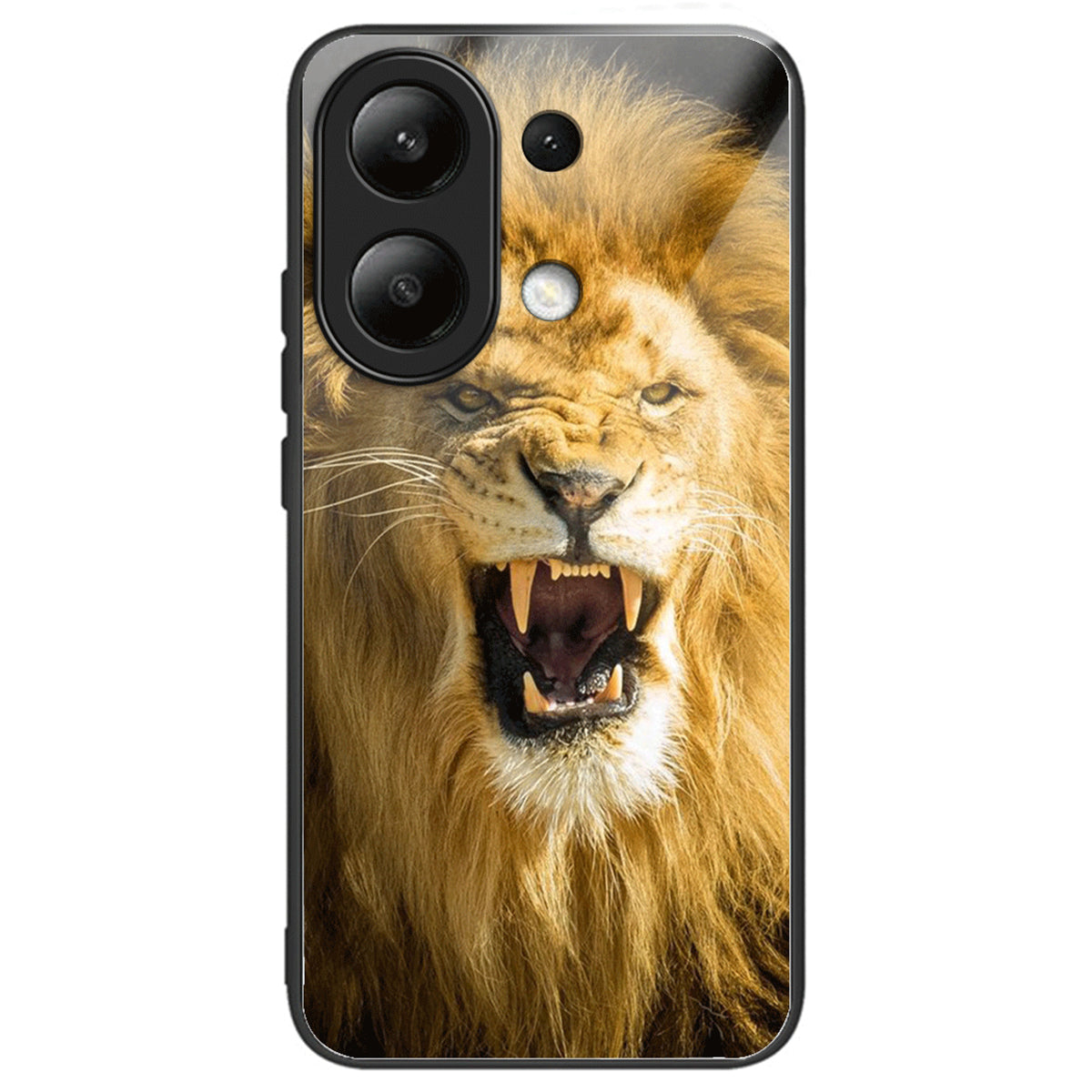 For Xiaomi Redmi Note 13 4G Phone Case Tempered Glass+TPU Pattern Print Back Cover