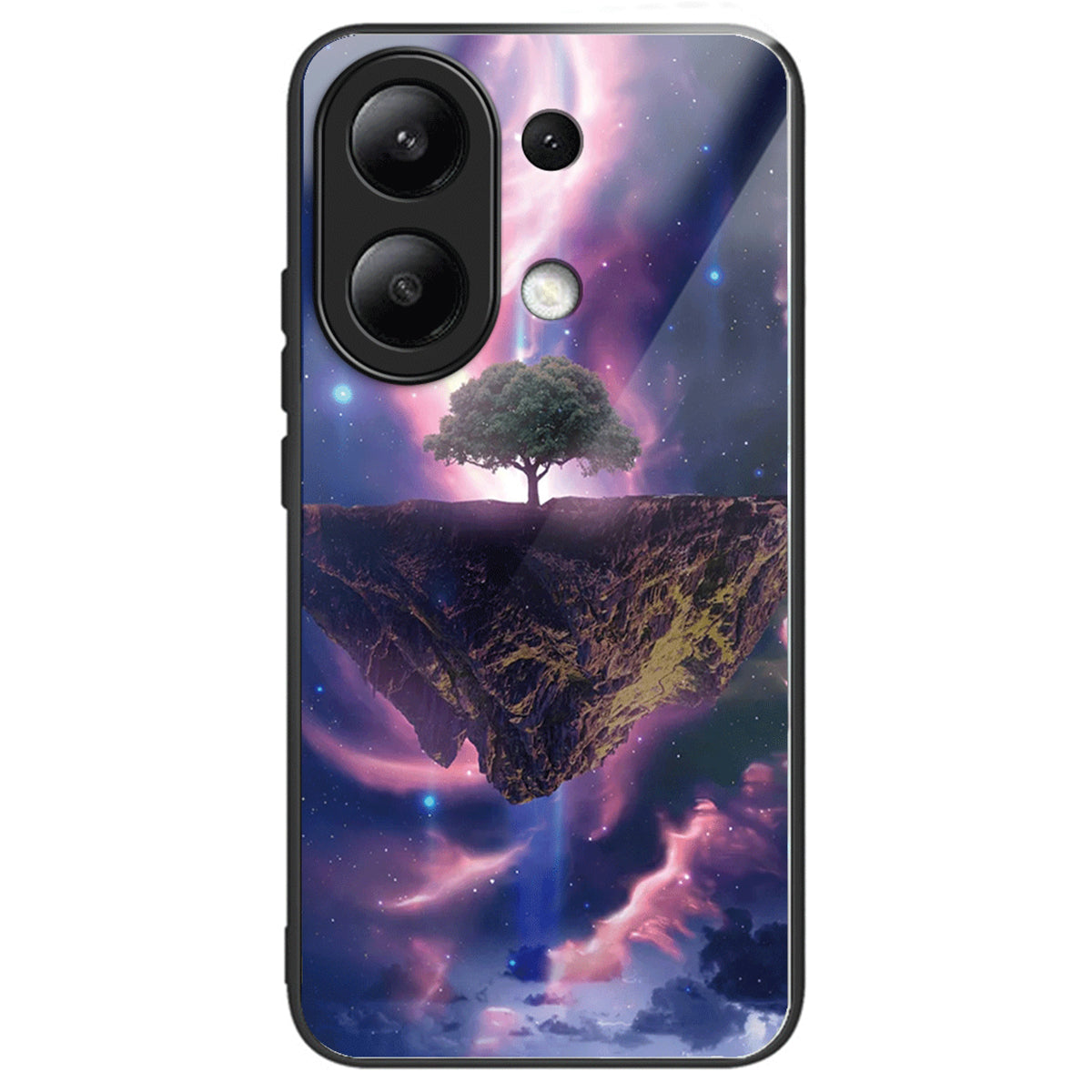 For Xiaomi Redmi Note 13 4G Case Pattern Printing Anti-Drop Tempered Glass TPU Phone Cover