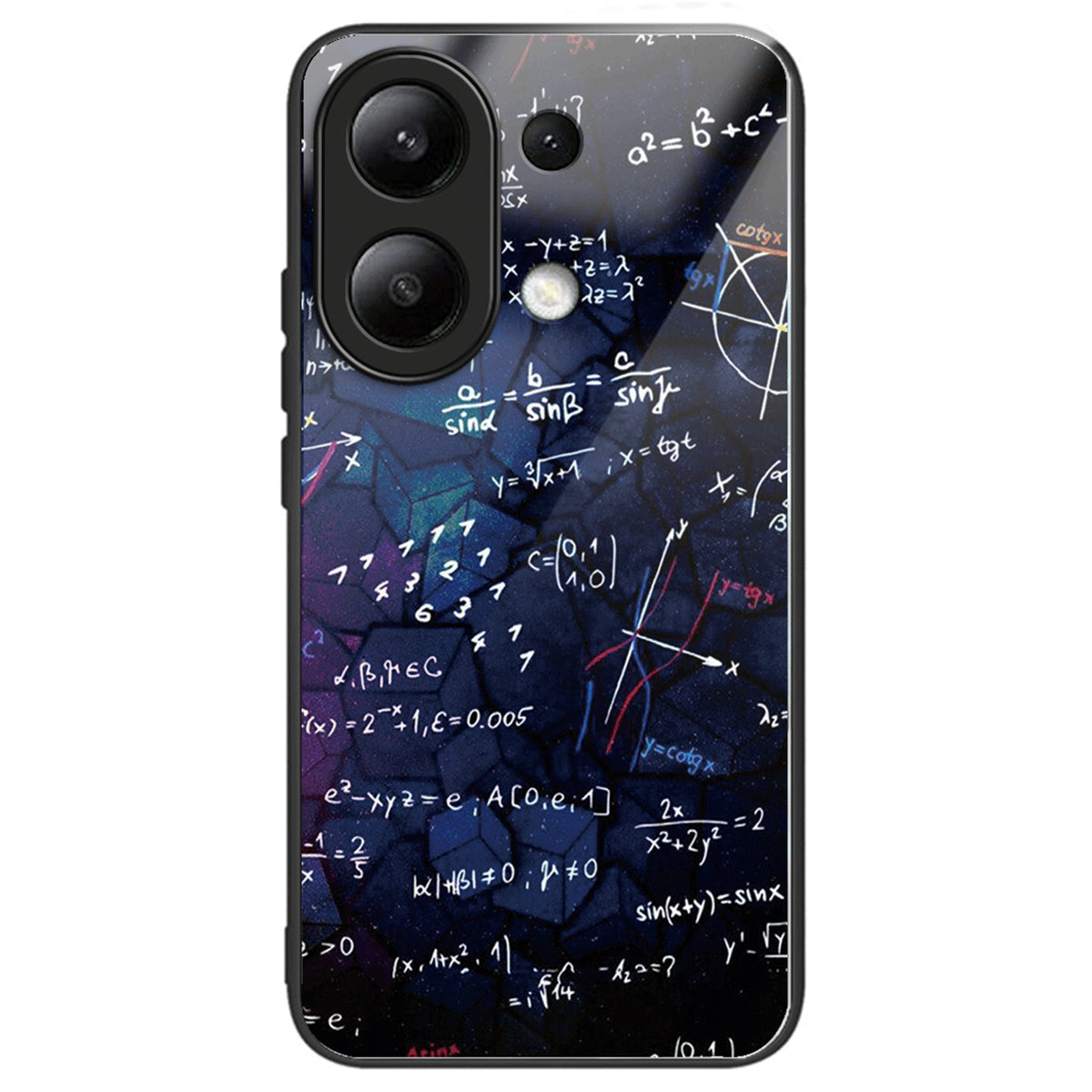 For Xiaomi Redmi Note 13 4G Case Pattern Printing Anti-Drop Tempered Glass TPU Phone Cover