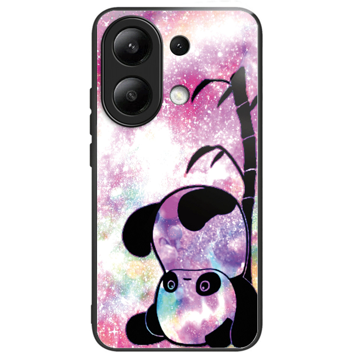 For Xiaomi Redmi Note 13 4G Case Pattern Printing Anti-Drop Tempered Glass TPU Phone Cover