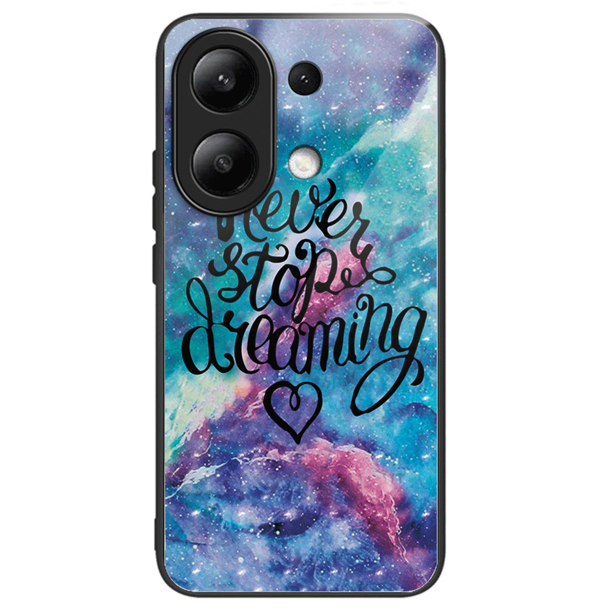 For Xiaomi Redmi Note 13 4G Case Pattern Printing Anti-Drop Tempered Glass TPU Phone Cover