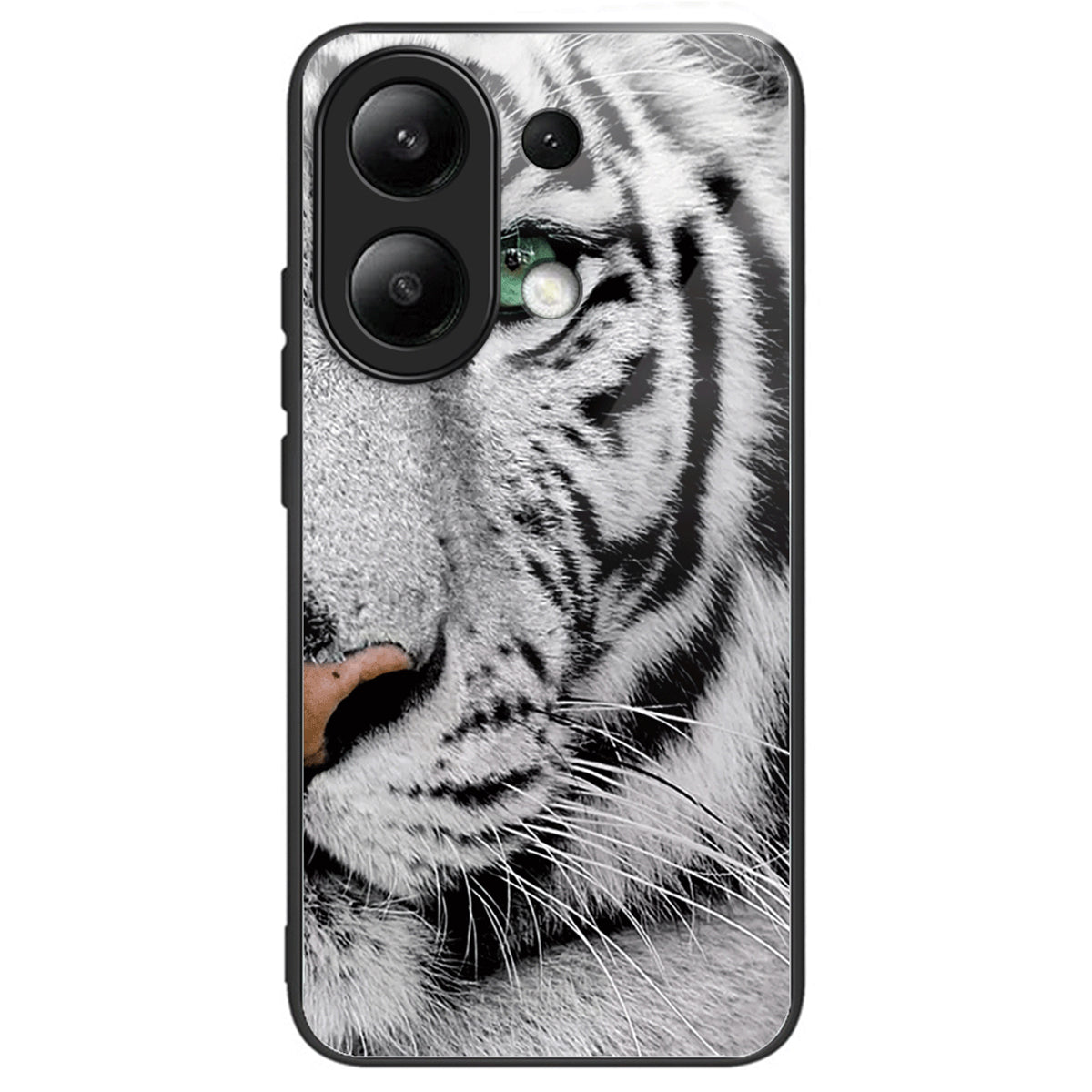 For Xiaomi Redmi Note 13 4G Case Pattern Printing Anti-Drop Tempered Glass TPU Phone Cover