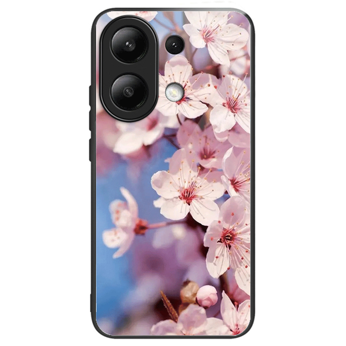 For Xiaomi Redmi Note 13 4G Case Pattern Printing Anti-Drop Tempered Glass TPU Phone Cover