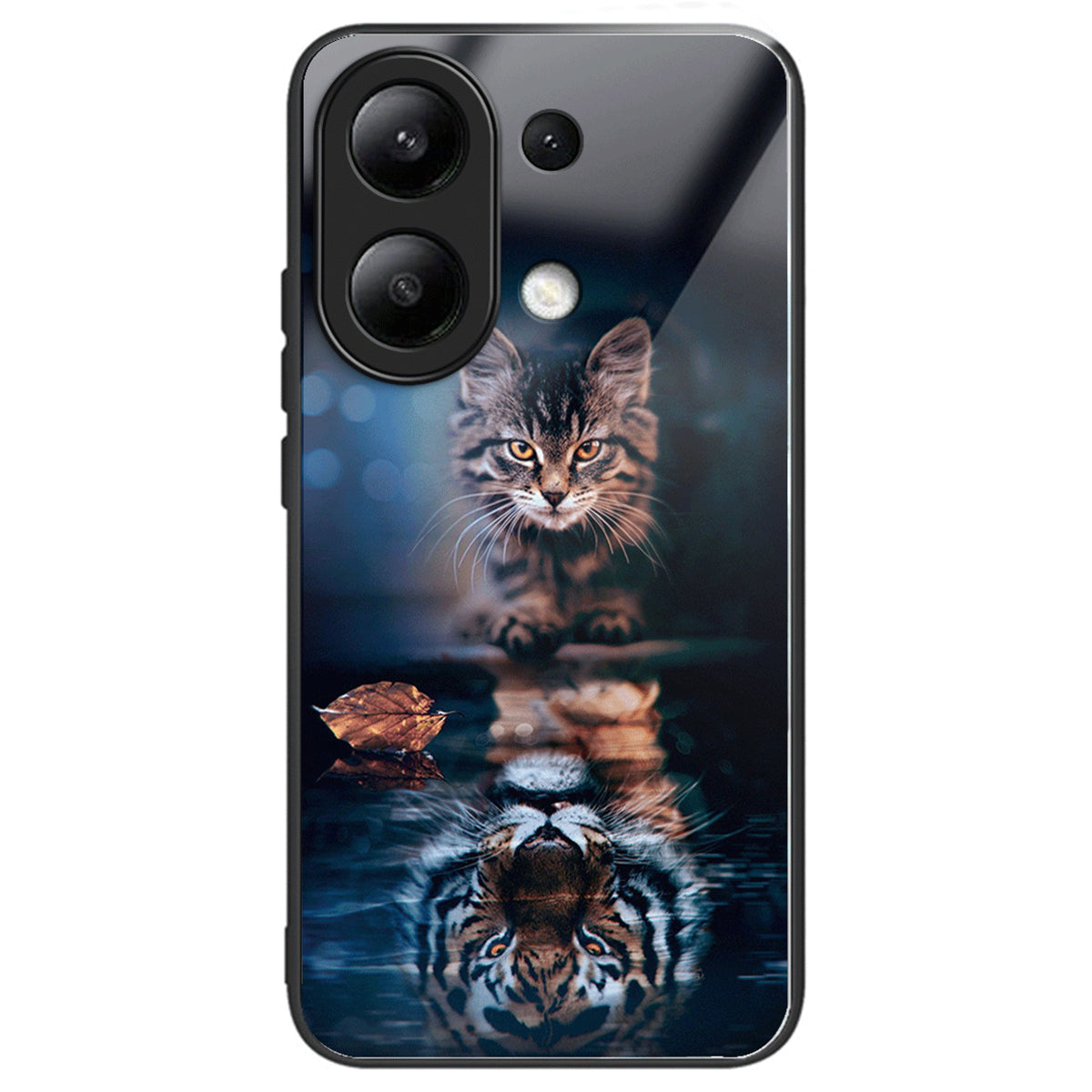 For Xiaomi Redmi Note 13 4G Case Pattern Printing Anti-Drop Tempered Glass TPU Phone Cover