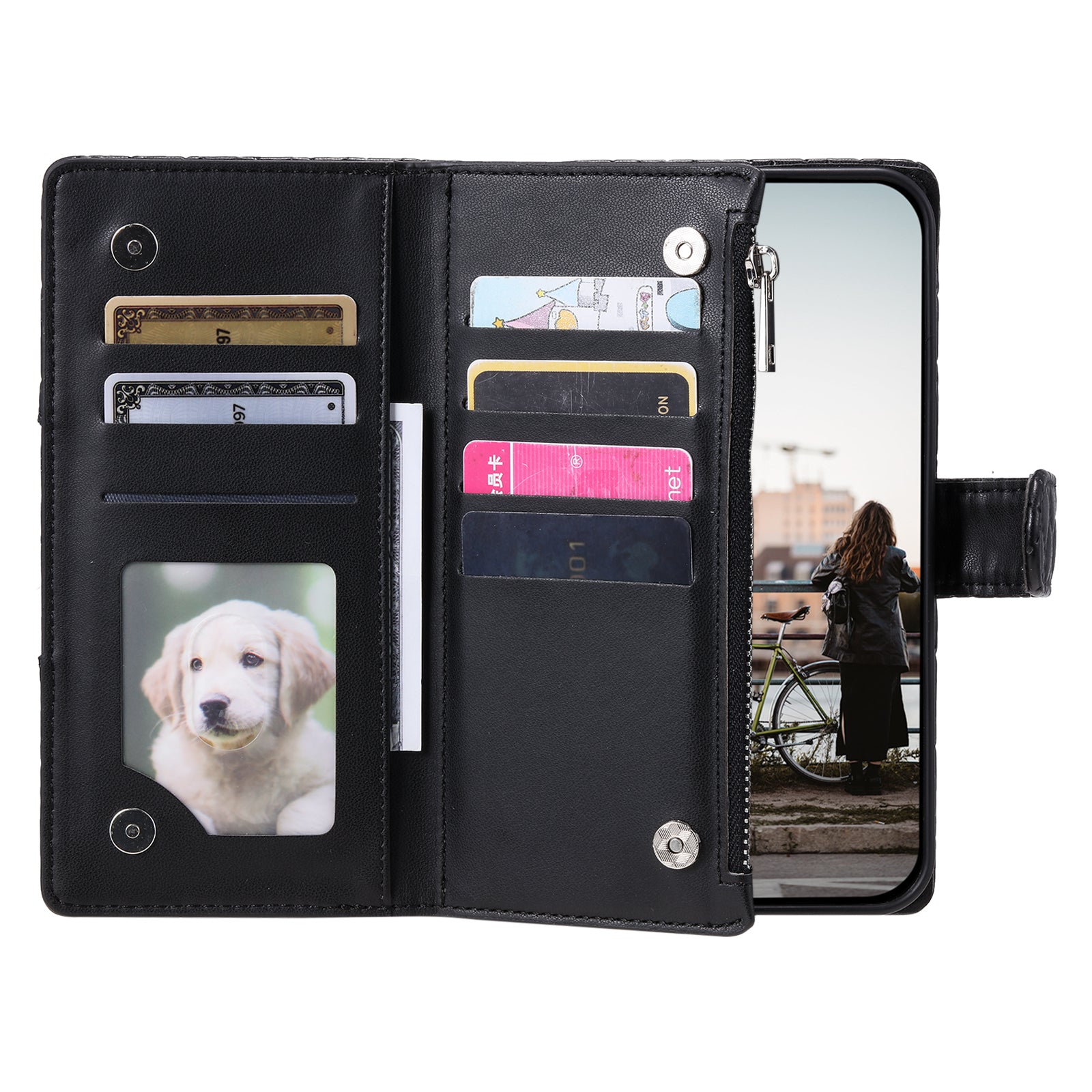 Style 012 for Samsung Galaxy S23+ Wallet Case Rhombus Imprinted PU Leather Flip Phone Cover