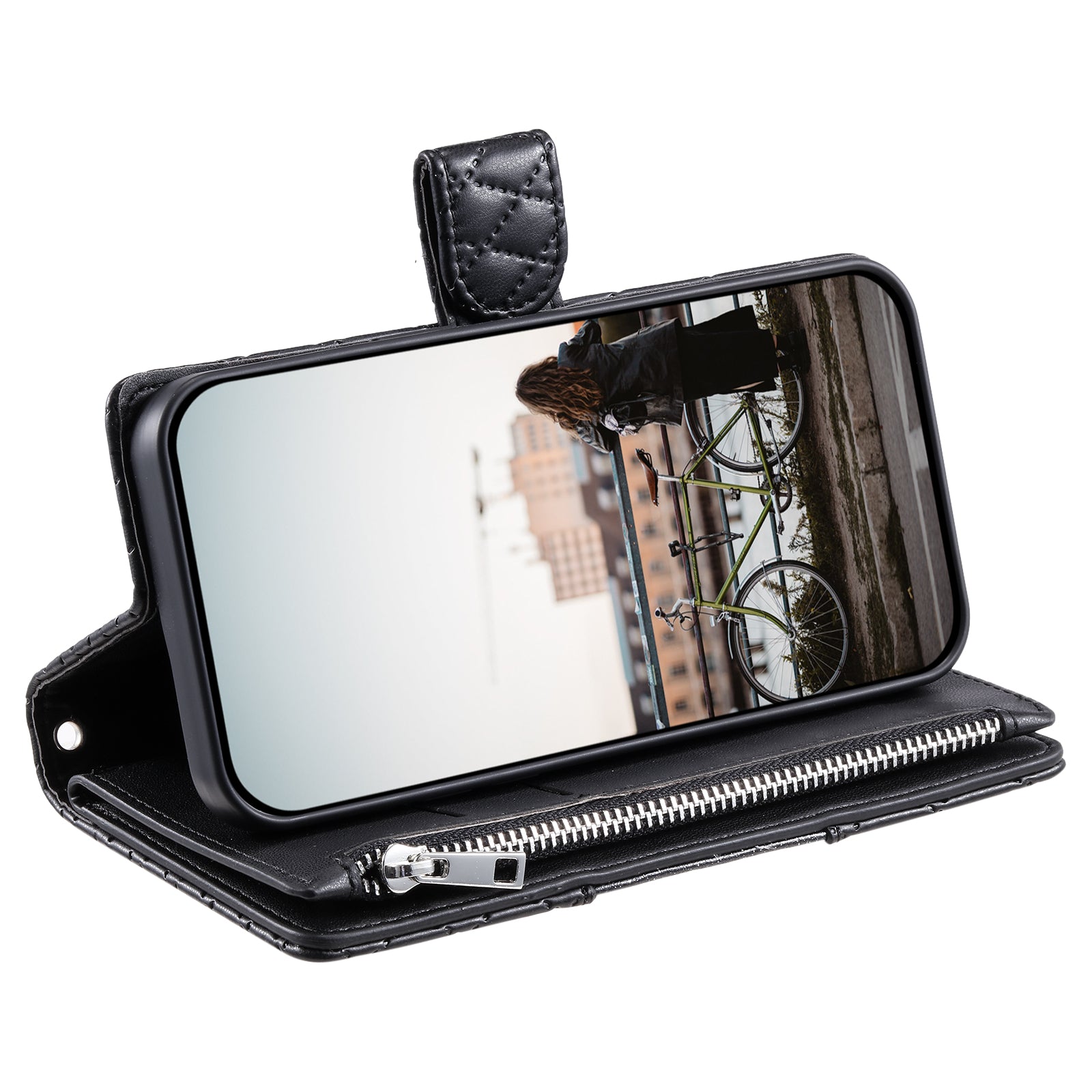 Style 012 for Samsung Galaxy S23+ Wallet Case Rhombus Imprinted PU Leather Flip Phone Cover