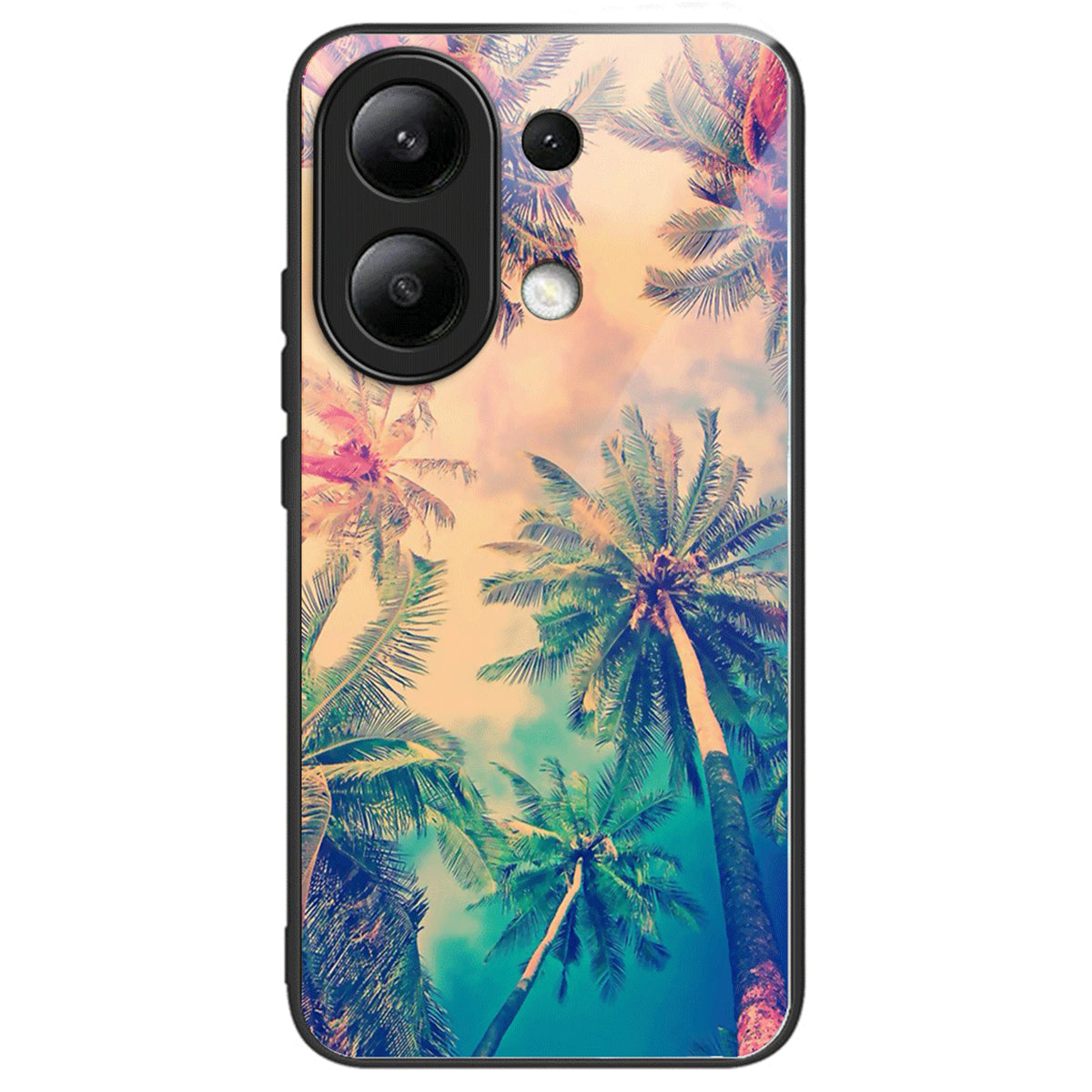 For Xiaomi Redmi Note 13 4G Case Back Patterned Tempered Glass Phone Cover
