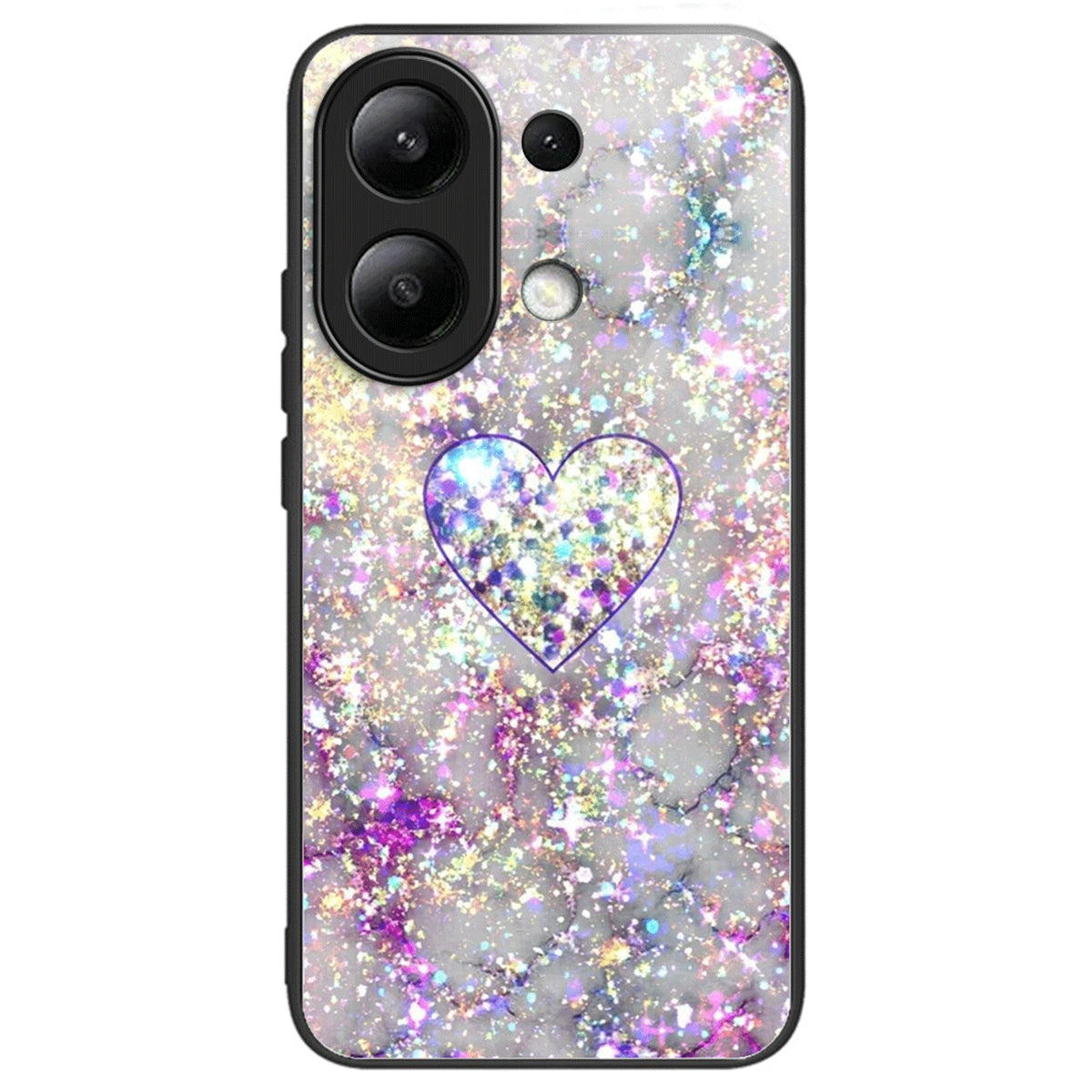 For Xiaomi Redmi Note 13 4G Case Back Patterned Tempered Glass Phone Cover