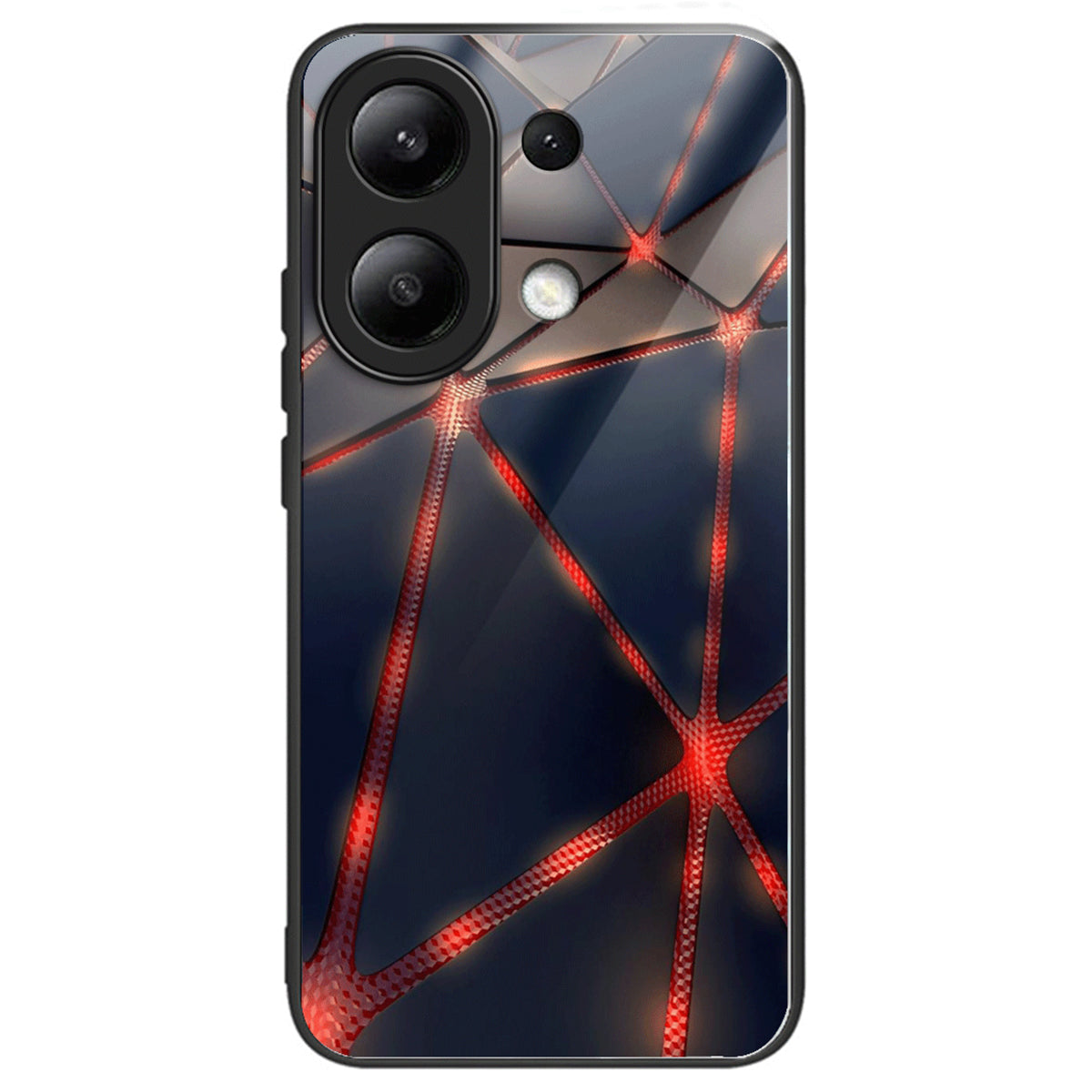 For Xiaomi Redmi Note 13 4G Case Back Patterned Tempered Glass Phone Cover