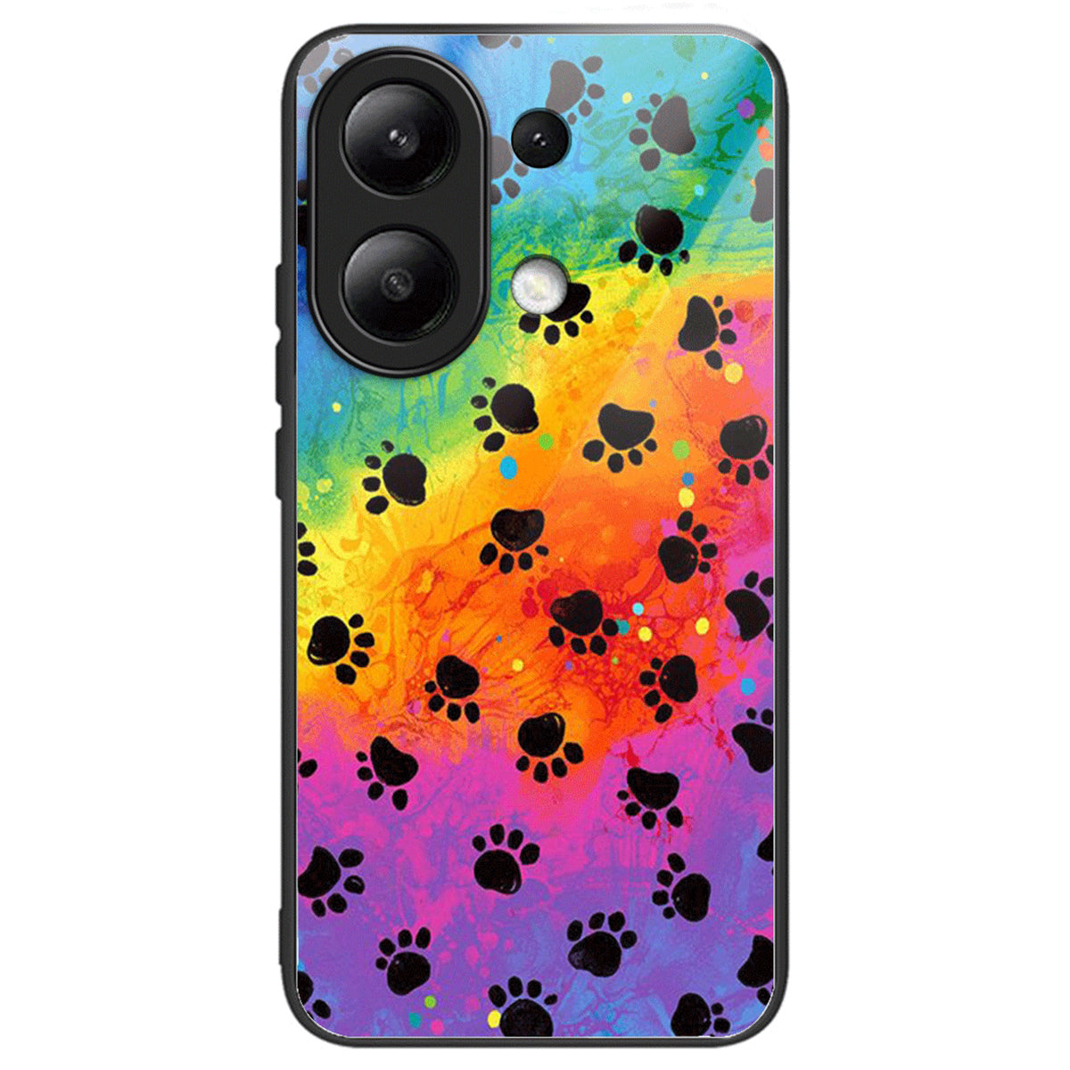 For Xiaomi Redmi Note 13 4G Case Back Patterned Tempered Glass Phone Cover