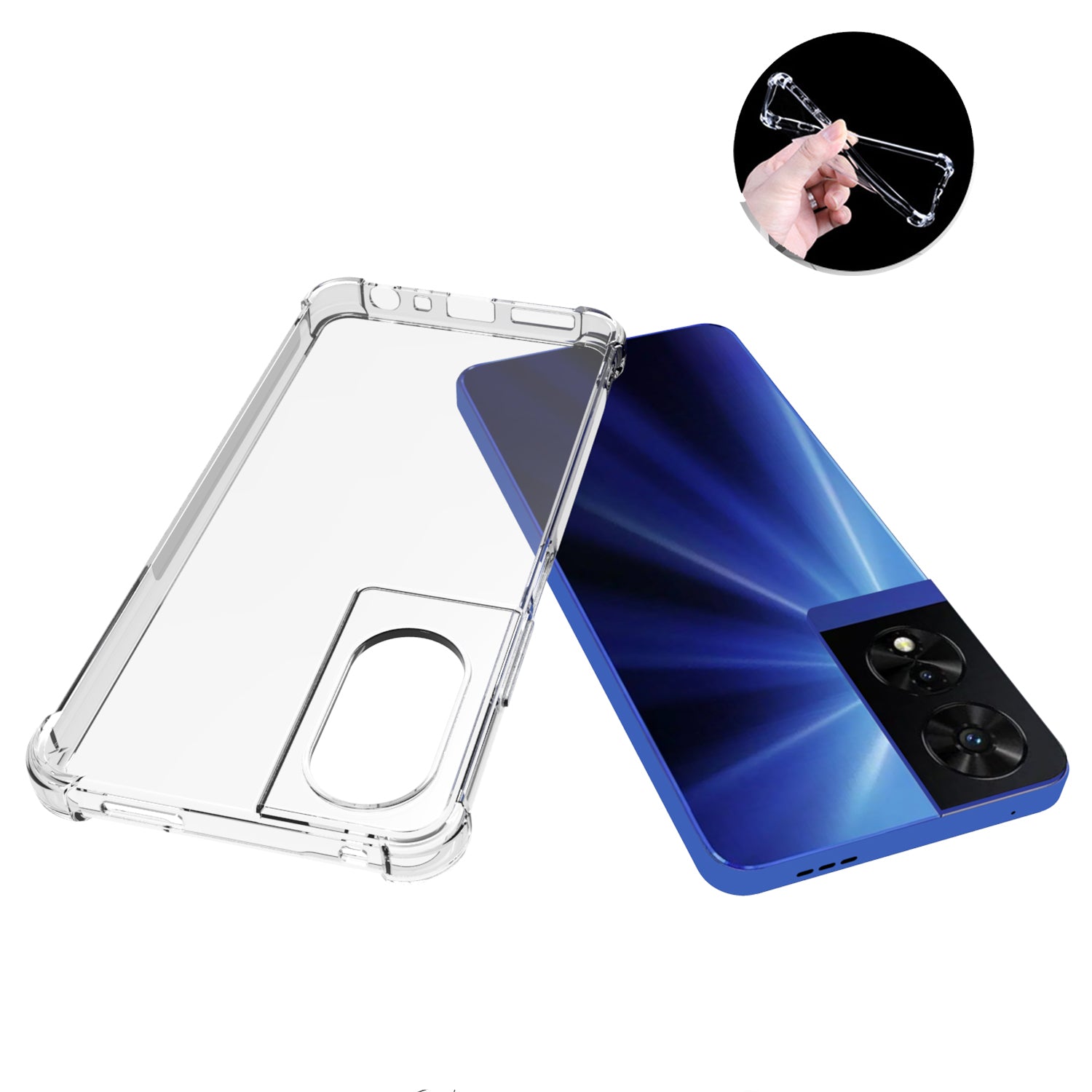 Phone Case for TCL 505 Case Four Corner Airbag Flexible TPU Phone Cover