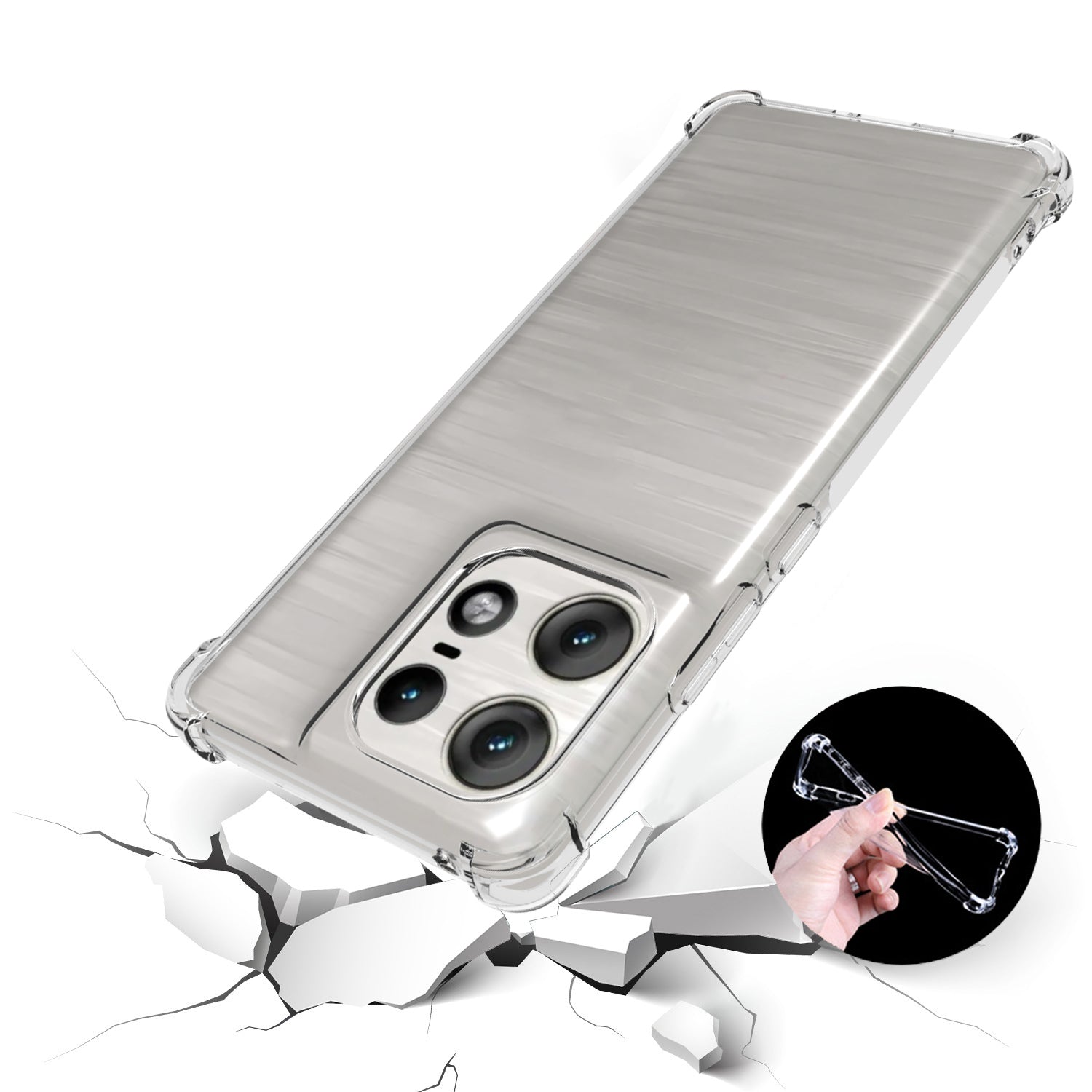 For Motorola Edge 50 Pro 5G Case Non-Slip Drop-proof Soft TPU Clear Phone Cover