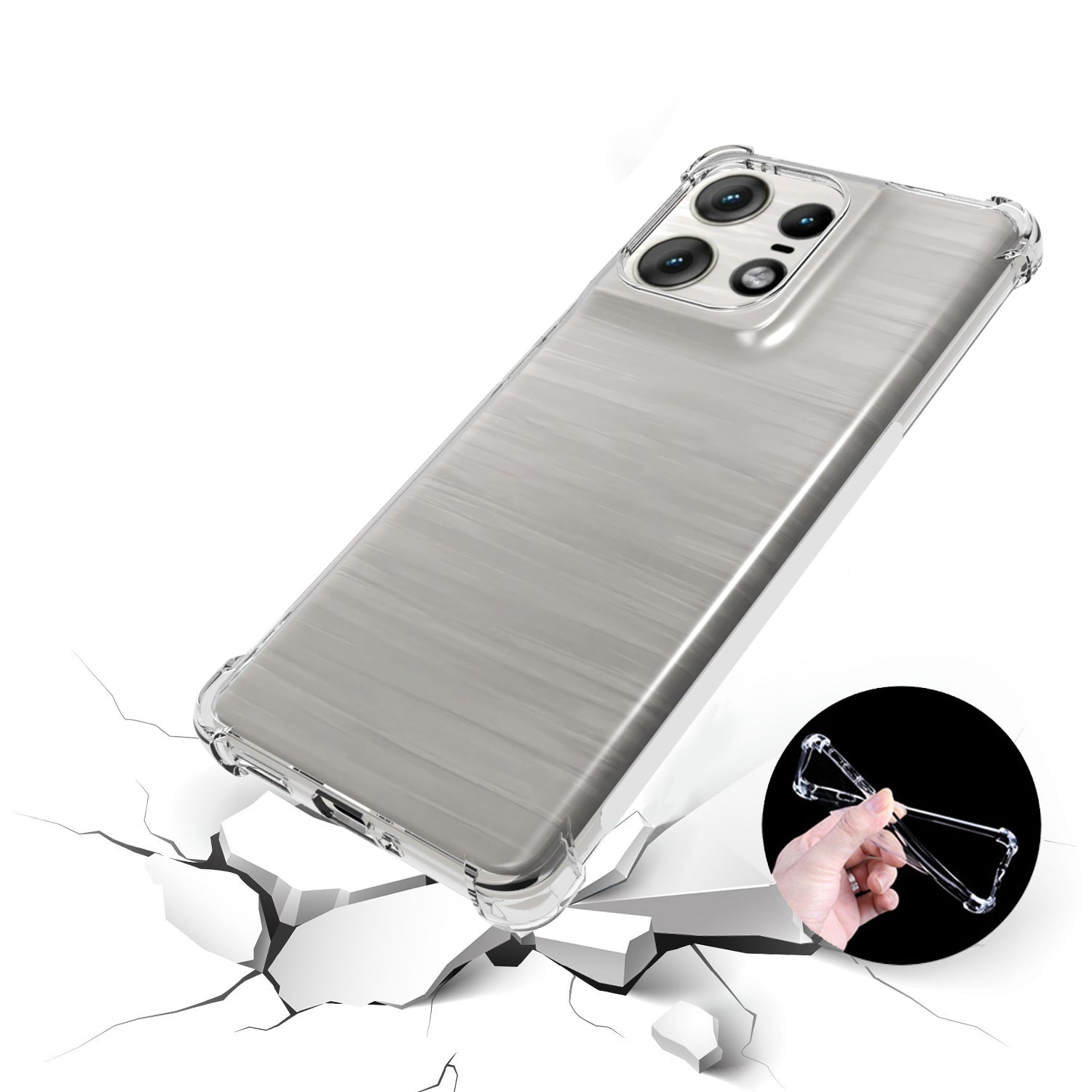 For Motorola Edge 50 Pro 5G Case Non-Slip Drop-proof Soft TPU Clear Phone Cover