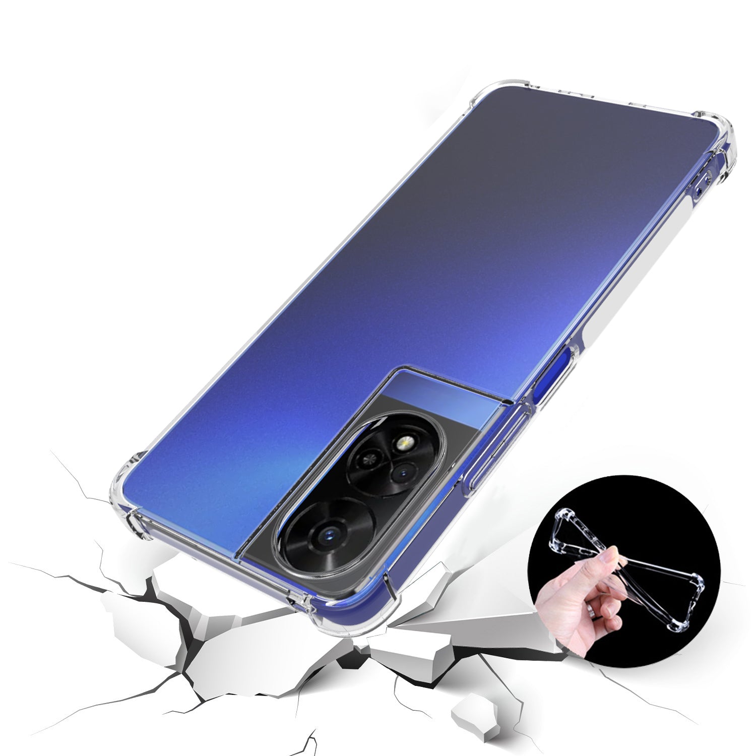 Phone Case for TCL 50 5G Clear Case Four Corner Airbag TPU Slim Phone Cover