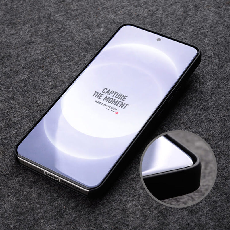 MELKCO For Xiaomi 14 Ultra Case Genuine Cow Leather Coated PC Phone Cover