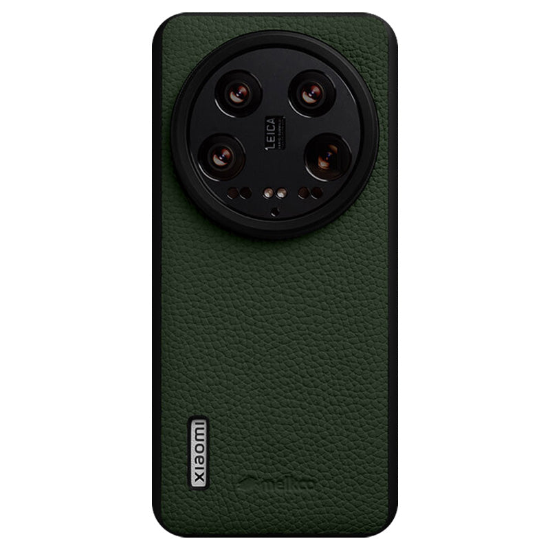 MELKCO For Xiaomi 14 Ultra Case Genuine Cow Leather Coated PC Phone Cover