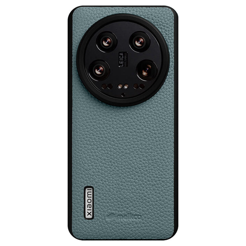 MELKCO For Xiaomi 14 Ultra Case Genuine Cow Leather Coated PC Phone Cover