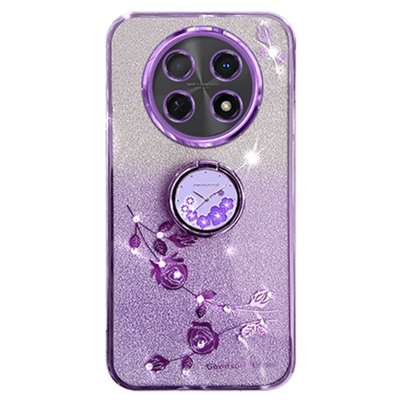 KADEM For Realme 12 Kickstand Case Rhinestone Flower Anti-Scratch TPU Phone Cover