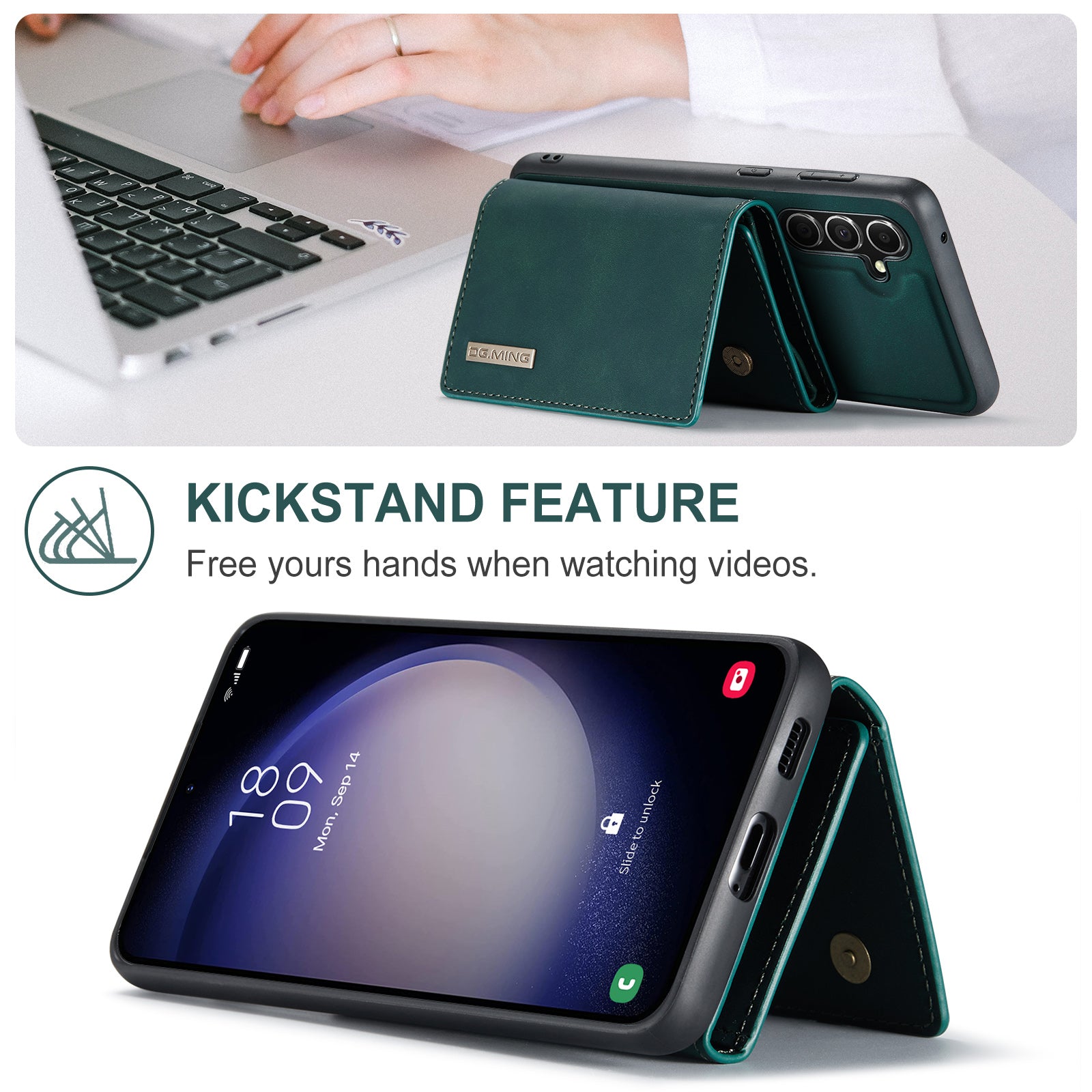 DG.MING M1 Series for Samsung Galaxy A55 5G Case Magnetic Detachable Leather Back Cover