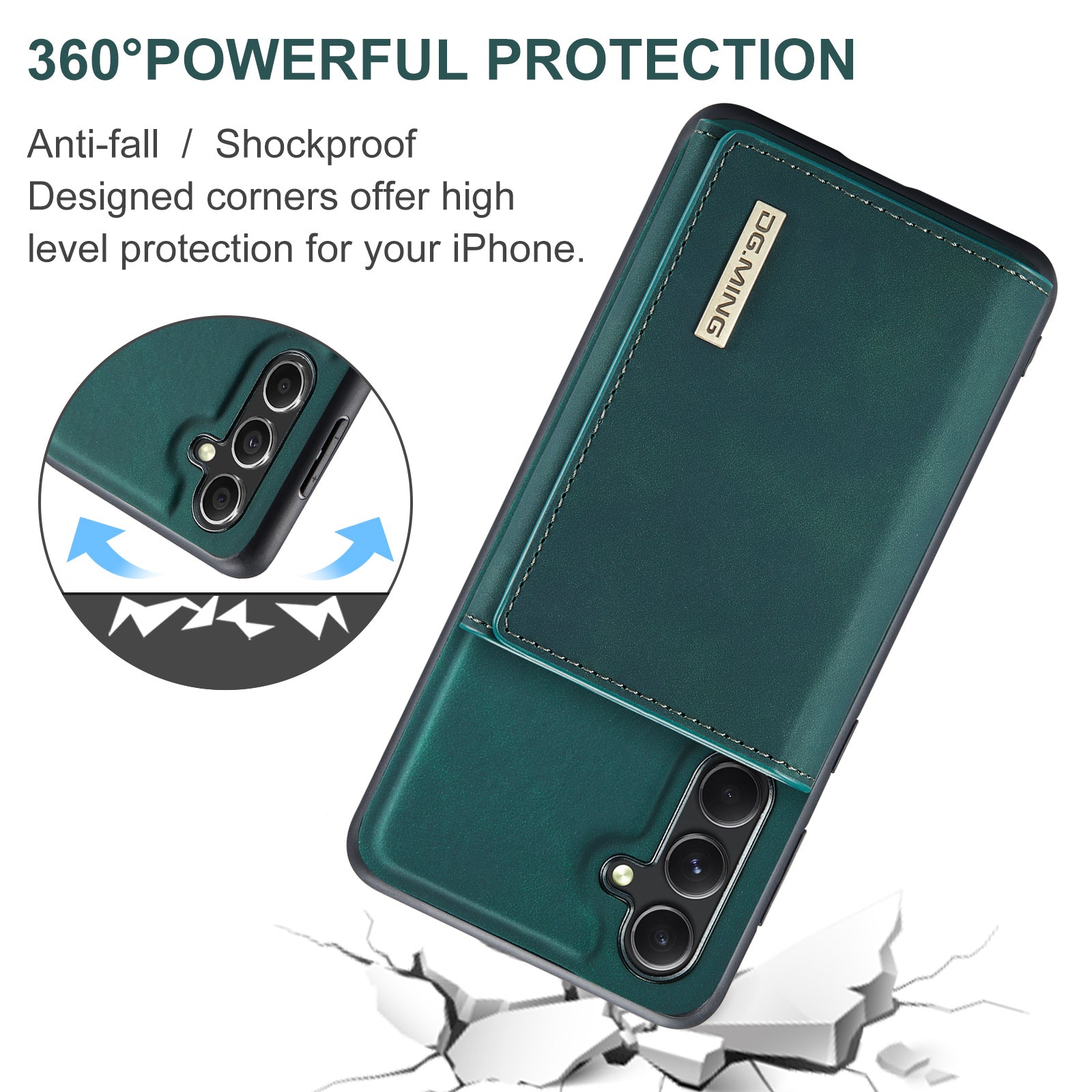DG.MING M1 Series for Samsung Galaxy A55 5G Case Magnetic Detachable Leather Back Cover