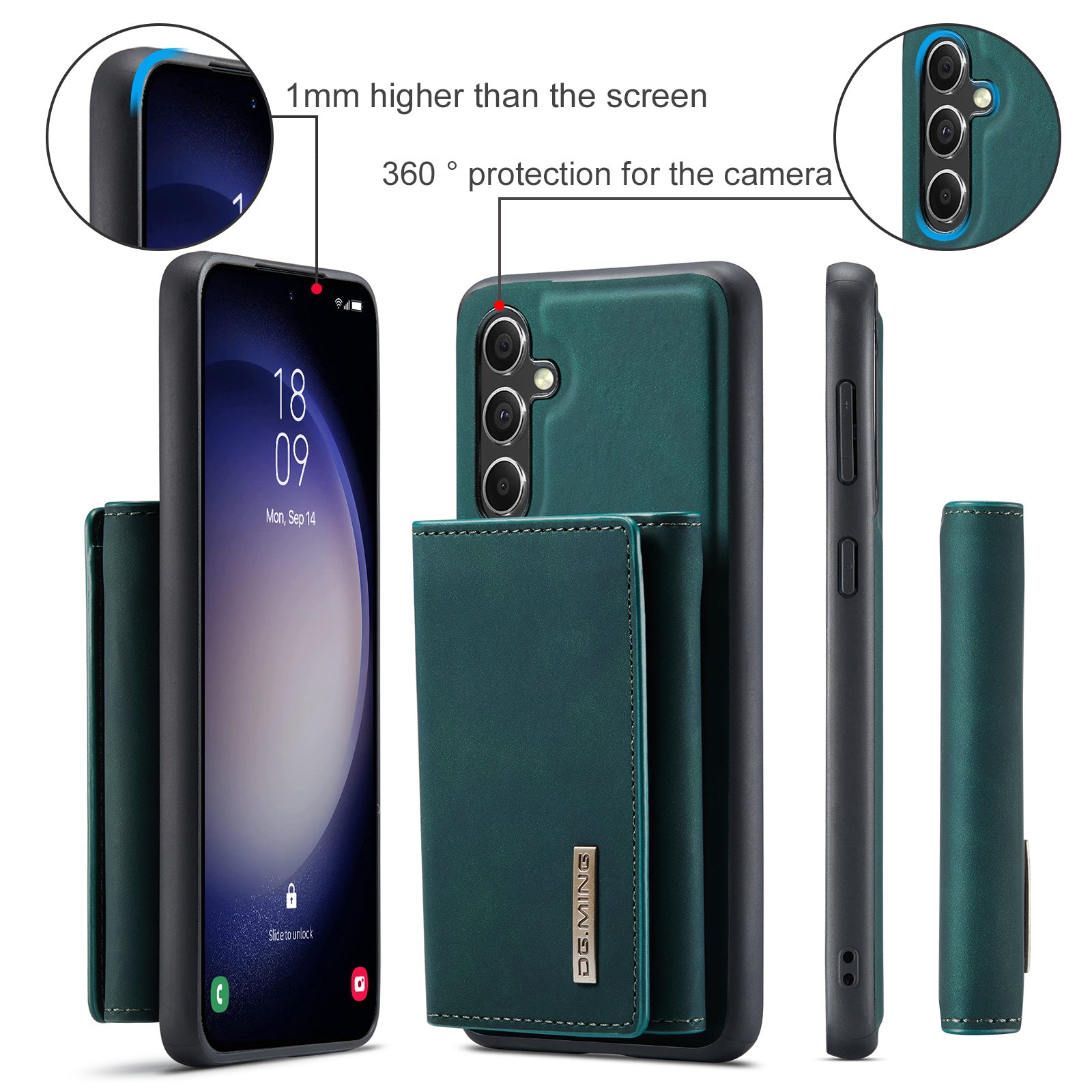 DG.MING M1 Series for Samsung Galaxy A55 5G Case Magnetic Detachable Leather Back Cover