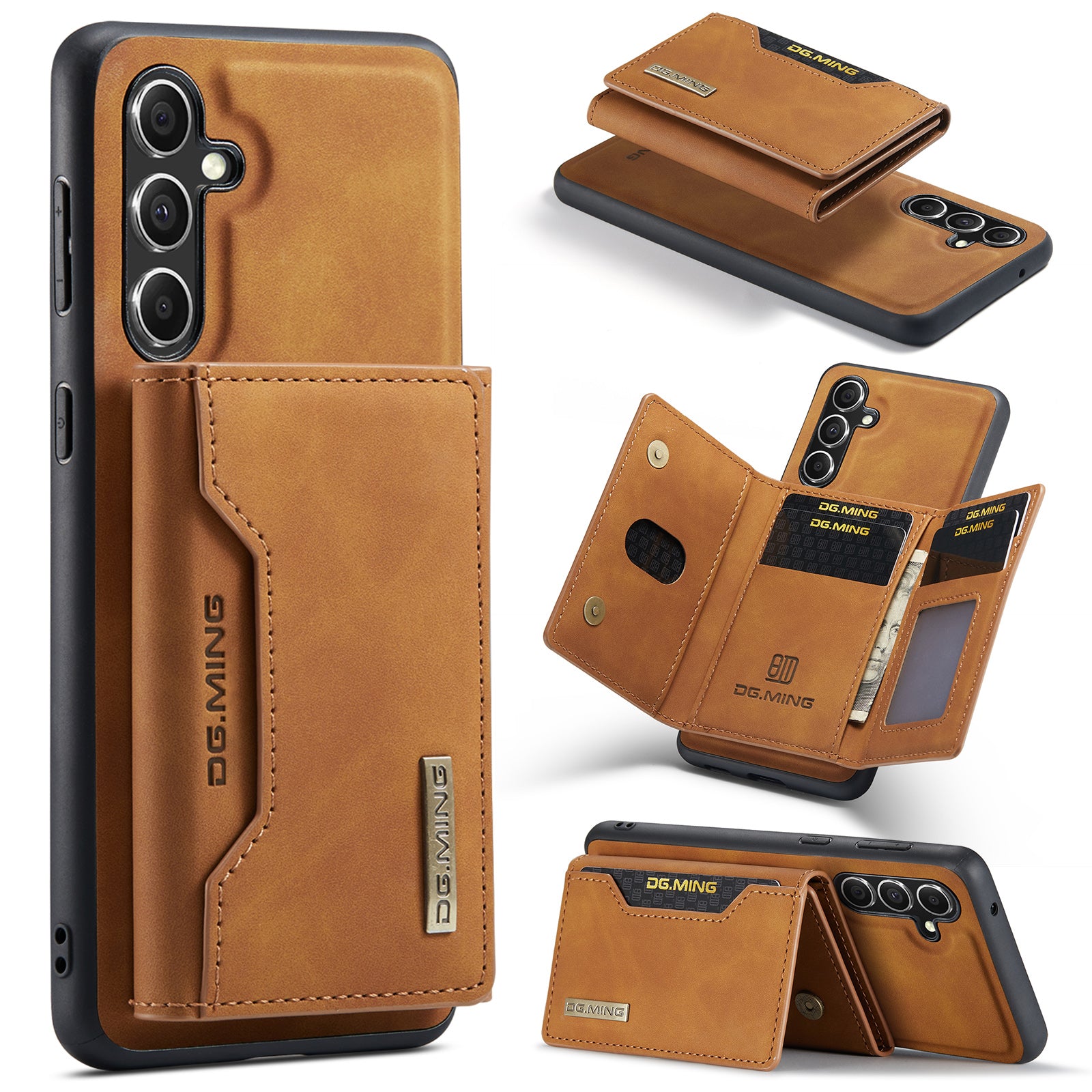 DG.MING M2 Series for Samsung Galaxy A35 5G Kickstand Case Detachable Magnetic Wallet Phone Cover
