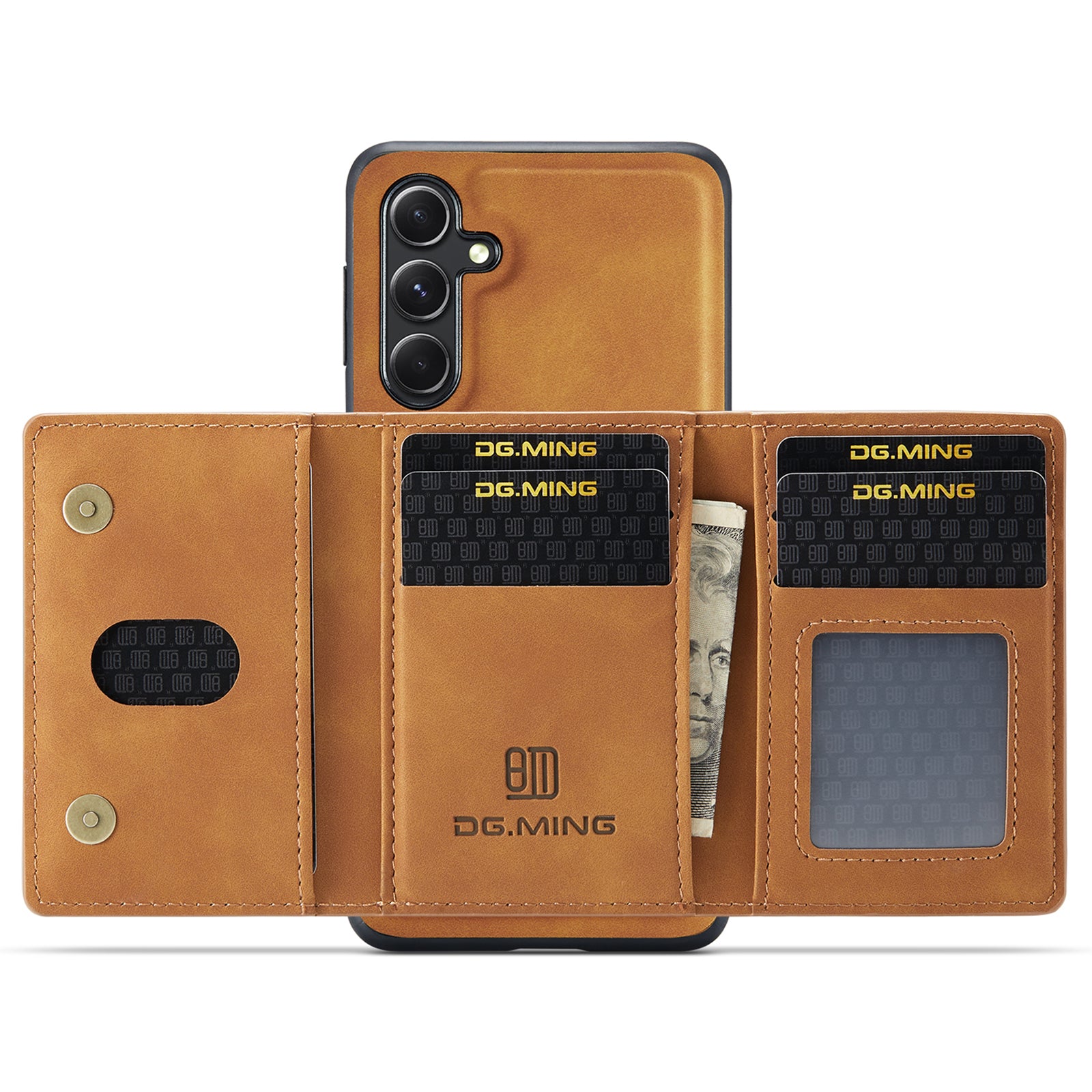 DG.MING M2 Series for Samsung Galaxy A35 5G Kickstand Case Detachable Magnetic Wallet Phone Cover