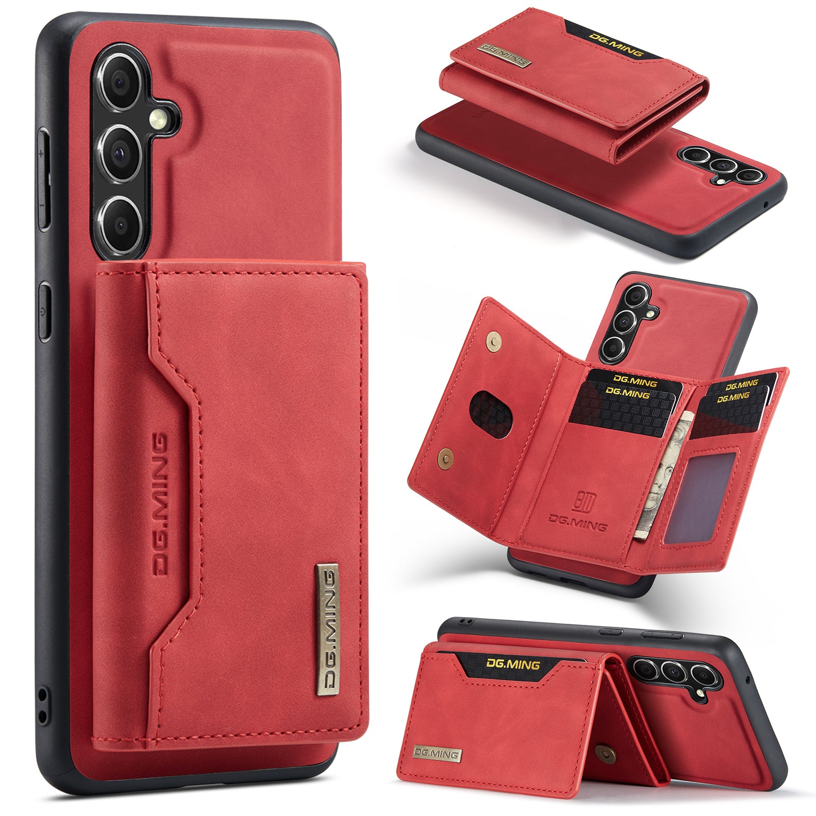 DG.MING M2 Series for Samsung Galaxy A35 5G Kickstand Case Detachable Magnetic Wallet Phone Cover