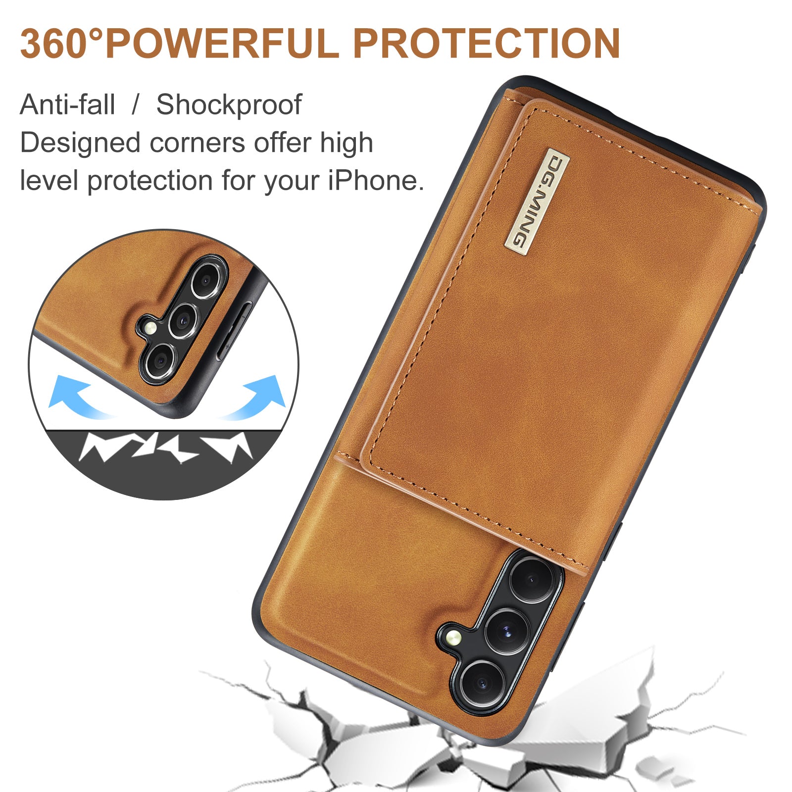 DG.MING M1 Series for Samsung Galaxy A35 5G Case Detachable Card Holder Leather Coating Phone Cover