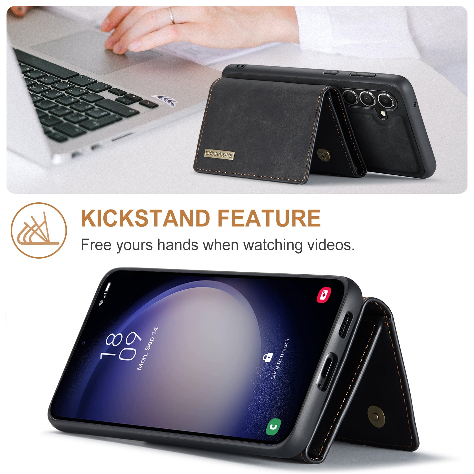 DG.MING M1 Series for Samsung Galaxy A15 4G / A15 5G Case Detachable Wallet Phone Cover