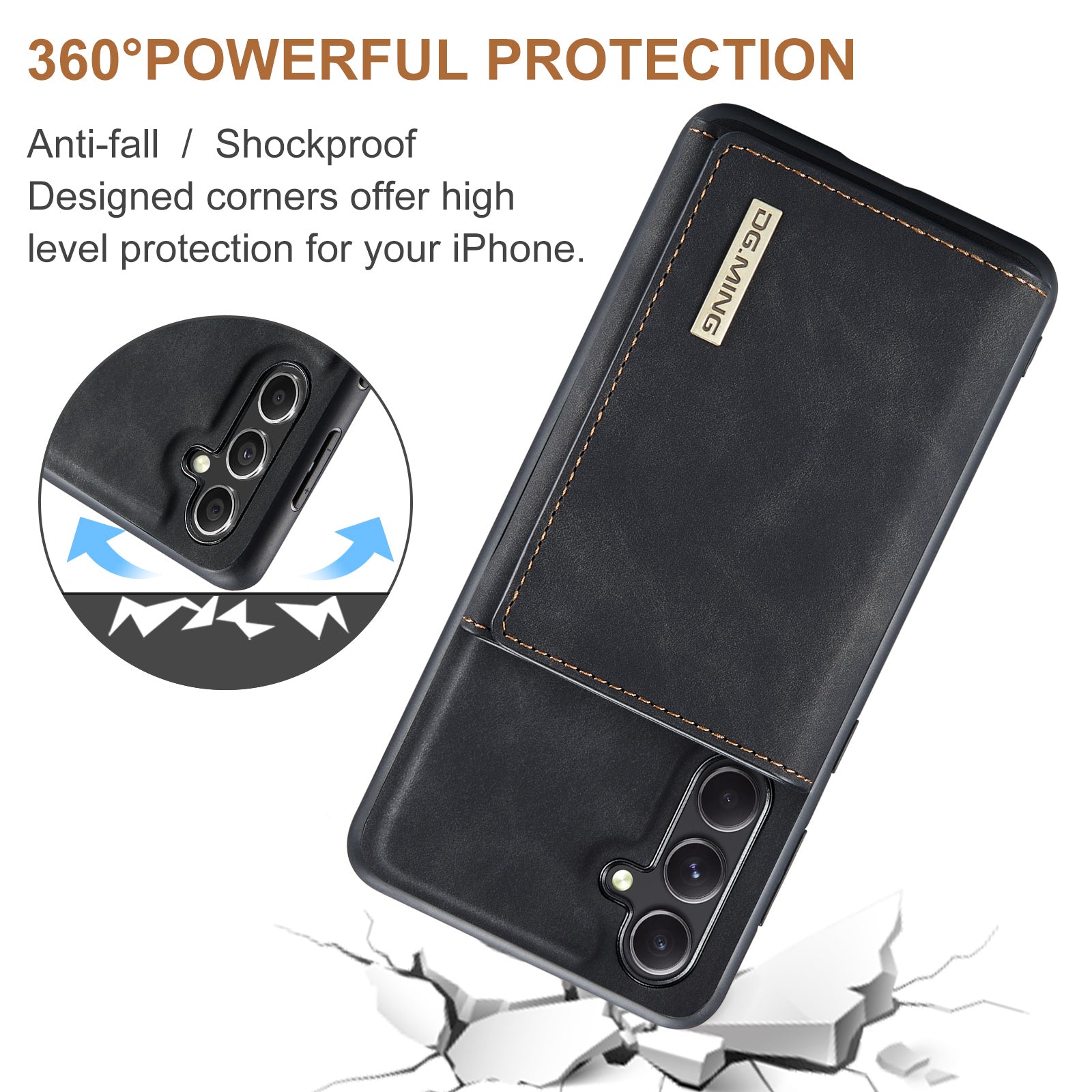 DG.MING M1 Series for Samsung Galaxy A15 4G / A15 5G Case Detachable Wallet Phone Cover