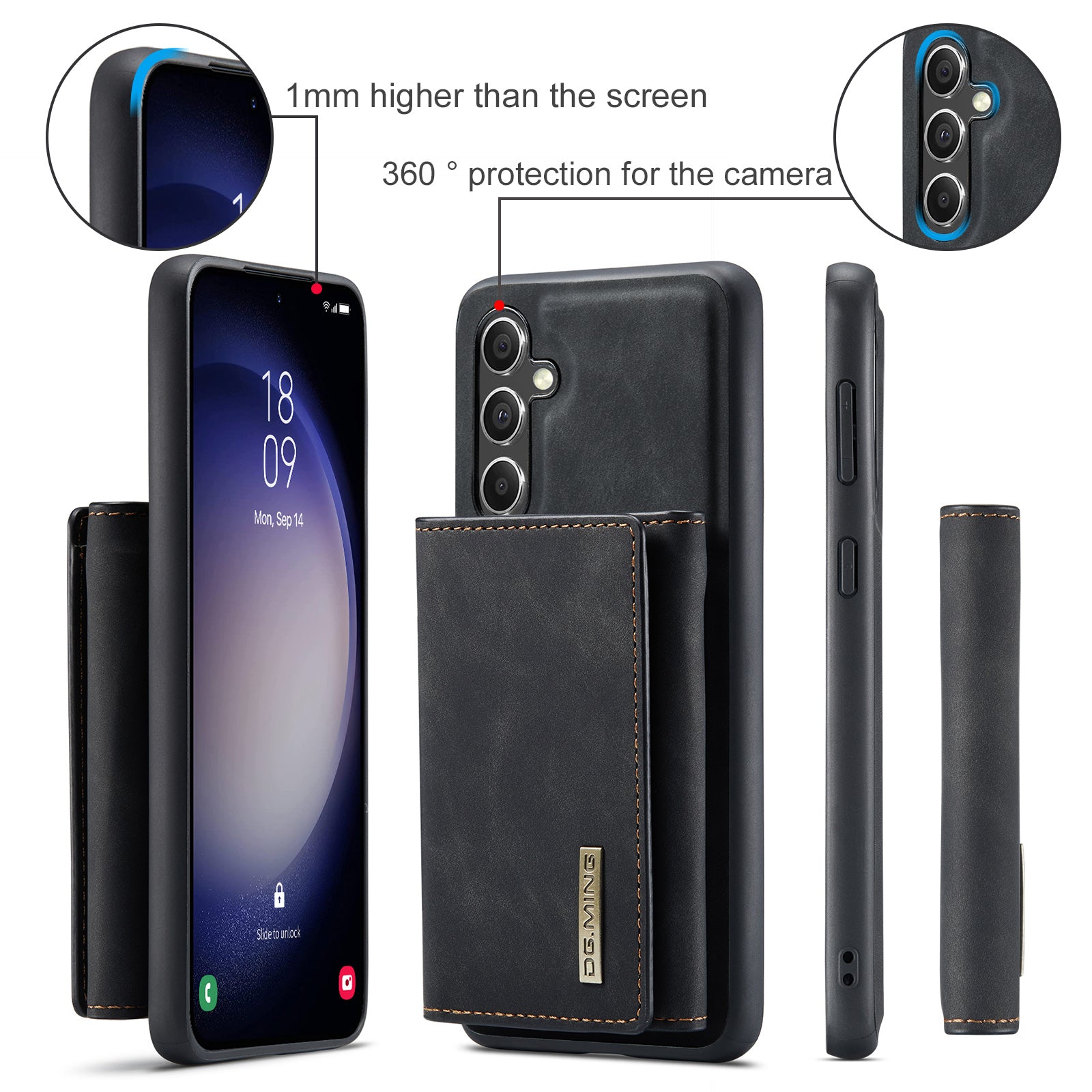 DG.MING M1 Series for Samsung Galaxy A15 4G / A15 5G Case Detachable Wallet Phone Cover
