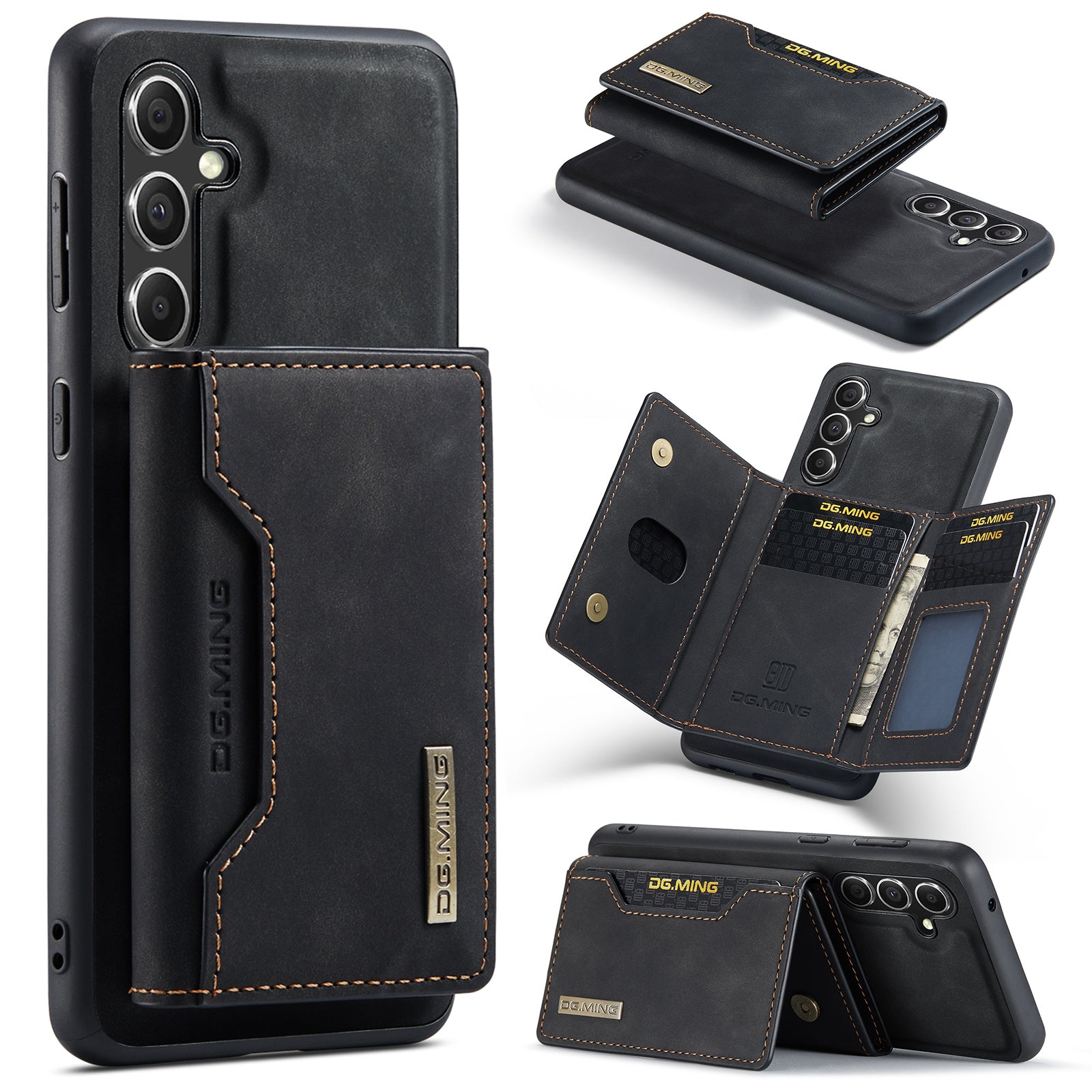 DG.MING M2 Series for Samsung Galaxy A15 4G / 5G Case Detachable 2-in-1 Wallet Phone Leather Back Cover