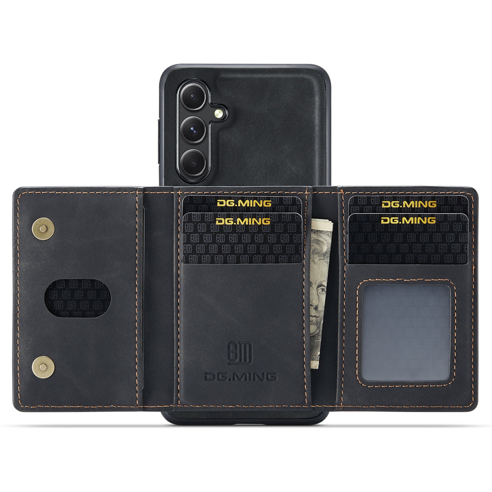 DG.MING M2 Series for Samsung Galaxy A15 4G / 5G Case Detachable 2-in-1 Wallet Phone Leather Back Cover