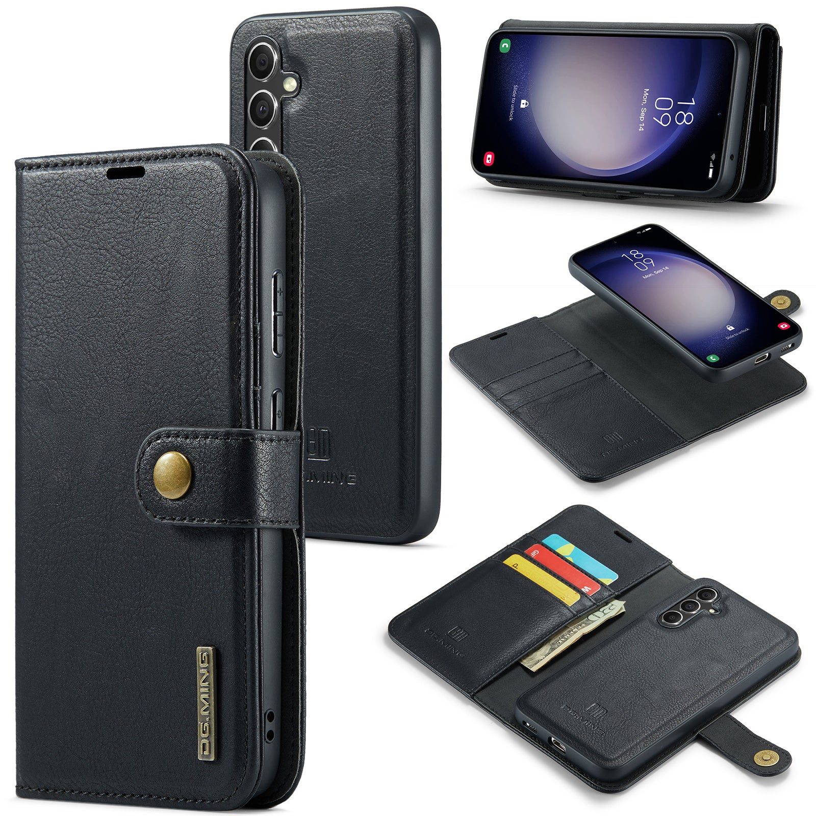 DG.MING for Samsung Galaxy A35 5G Wallet Case Detachable Split Leather Phone Cover