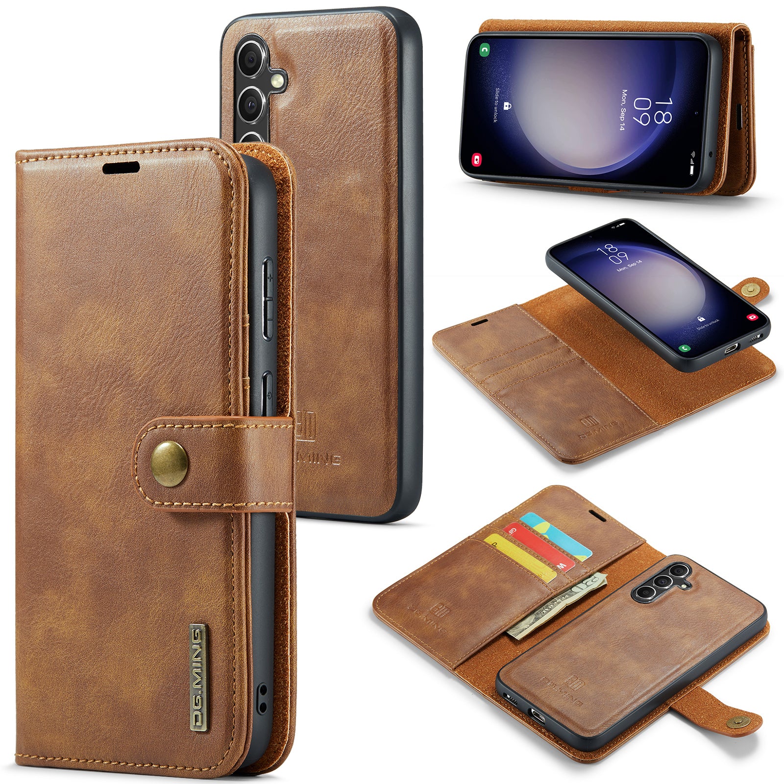 DG.MING for Samsung Galaxy A35 5G Wallet Case Detachable Split Leather Phone Cover