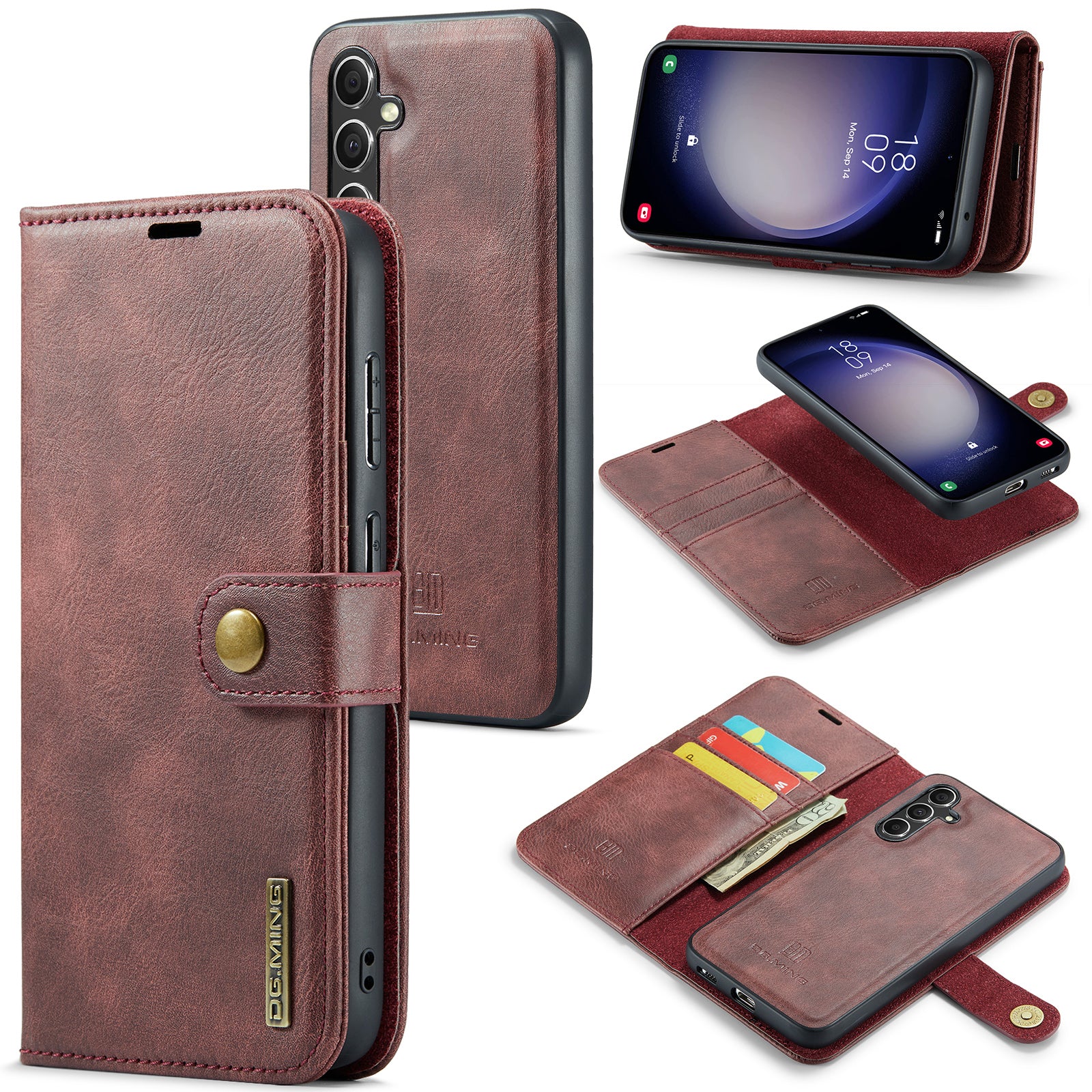 DG.MING for Samsung Galaxy A35 5G Wallet Case Detachable Split Leather Phone Cover