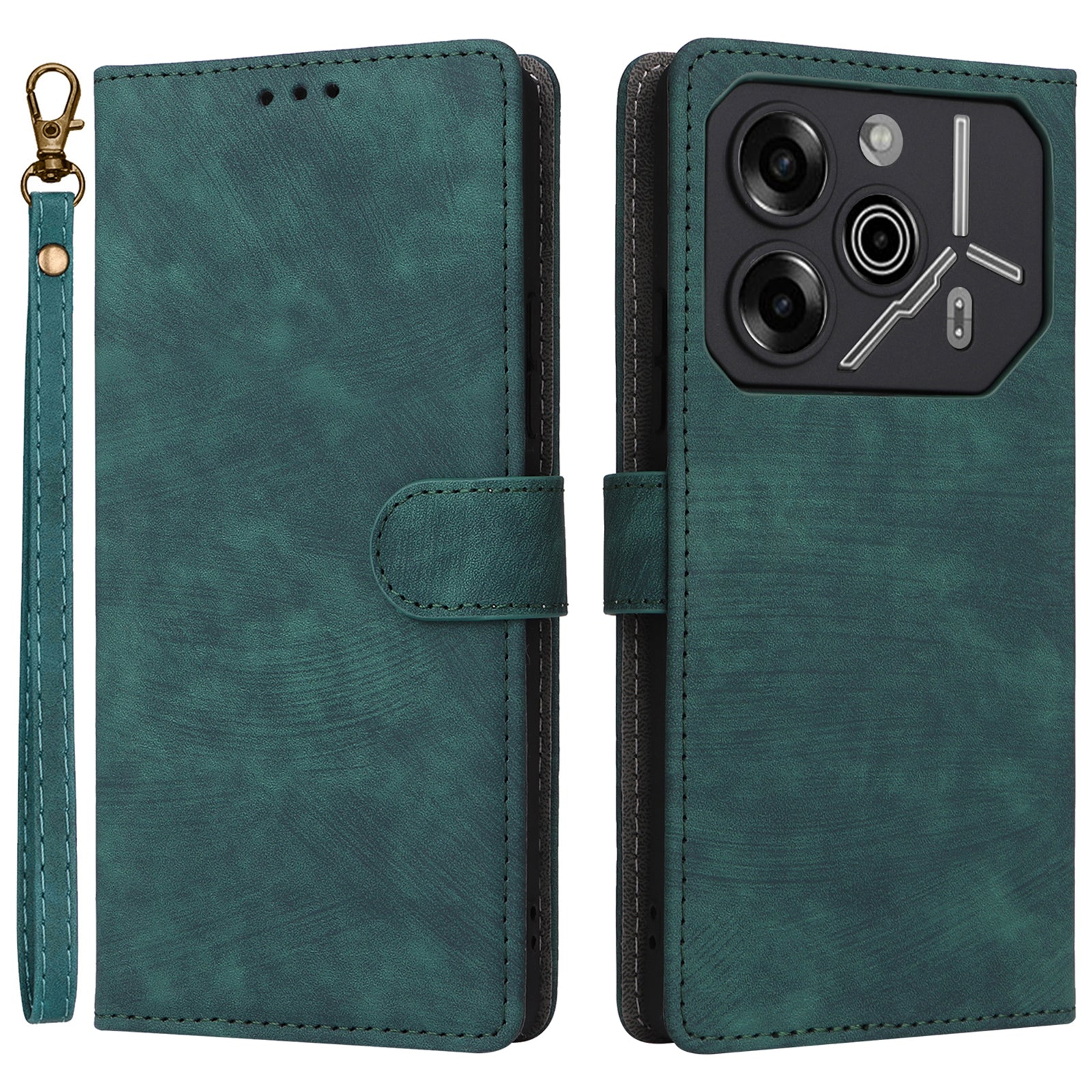 For Transsion Tecno Pova 6 Pro 5G LI9 Case RFID Blocking Leather Phone Wallet Cover with Hand Strap