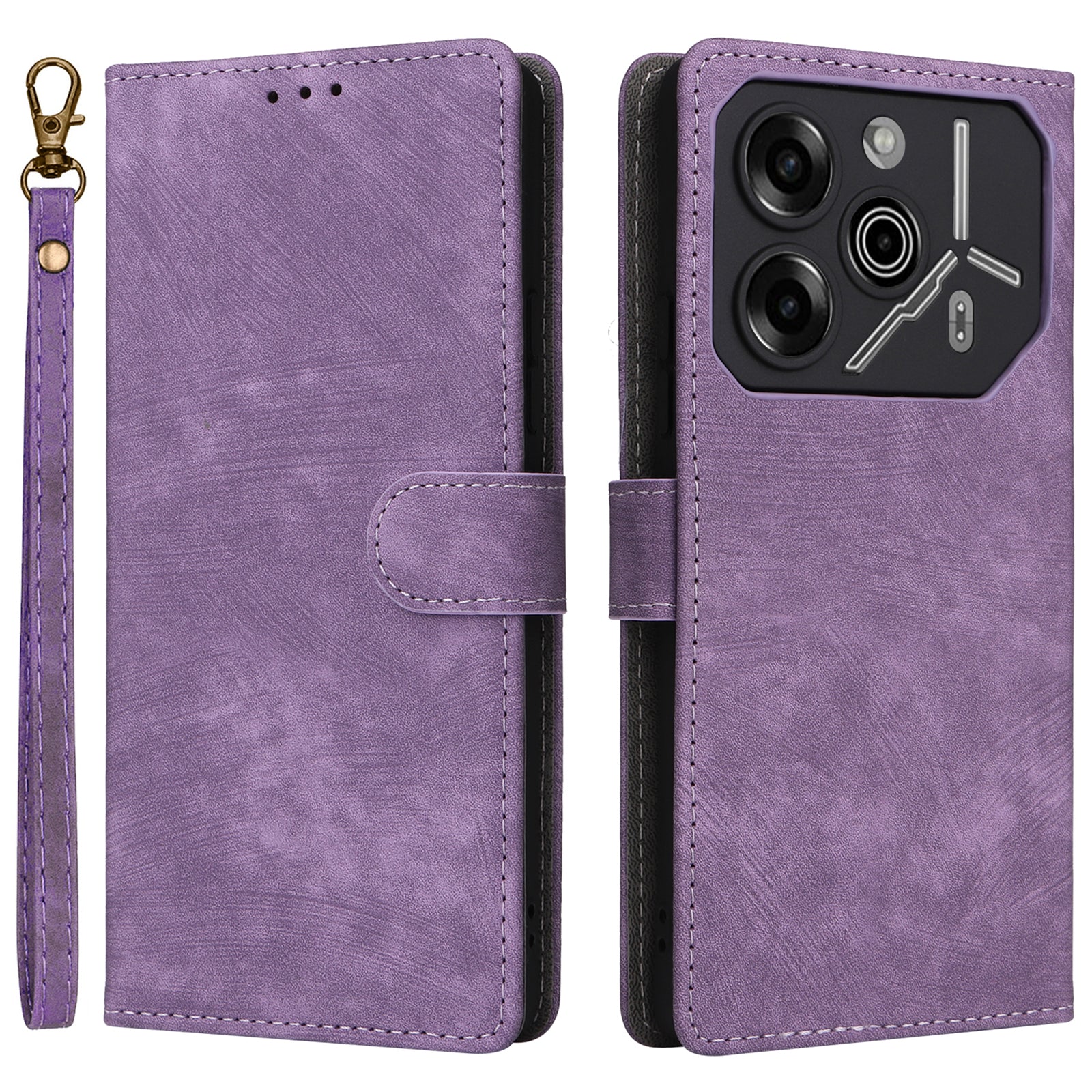 For Transsion Tecno Pova 6 Pro 5G LI9 Case RFID Blocking Leather Phone Wallet Cover with Hand Strap