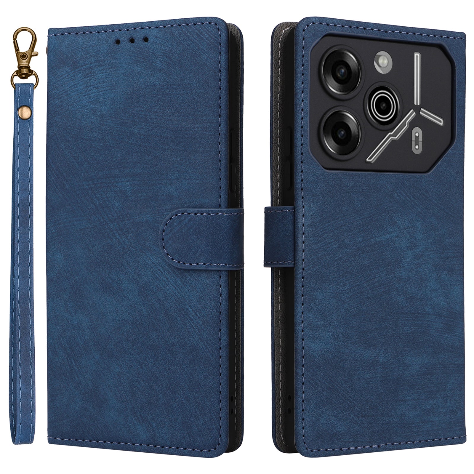 For Transsion Tecno Pova 6 Pro 5G LI9 Case RFID Blocking Leather Phone Wallet Cover with Hand Strap