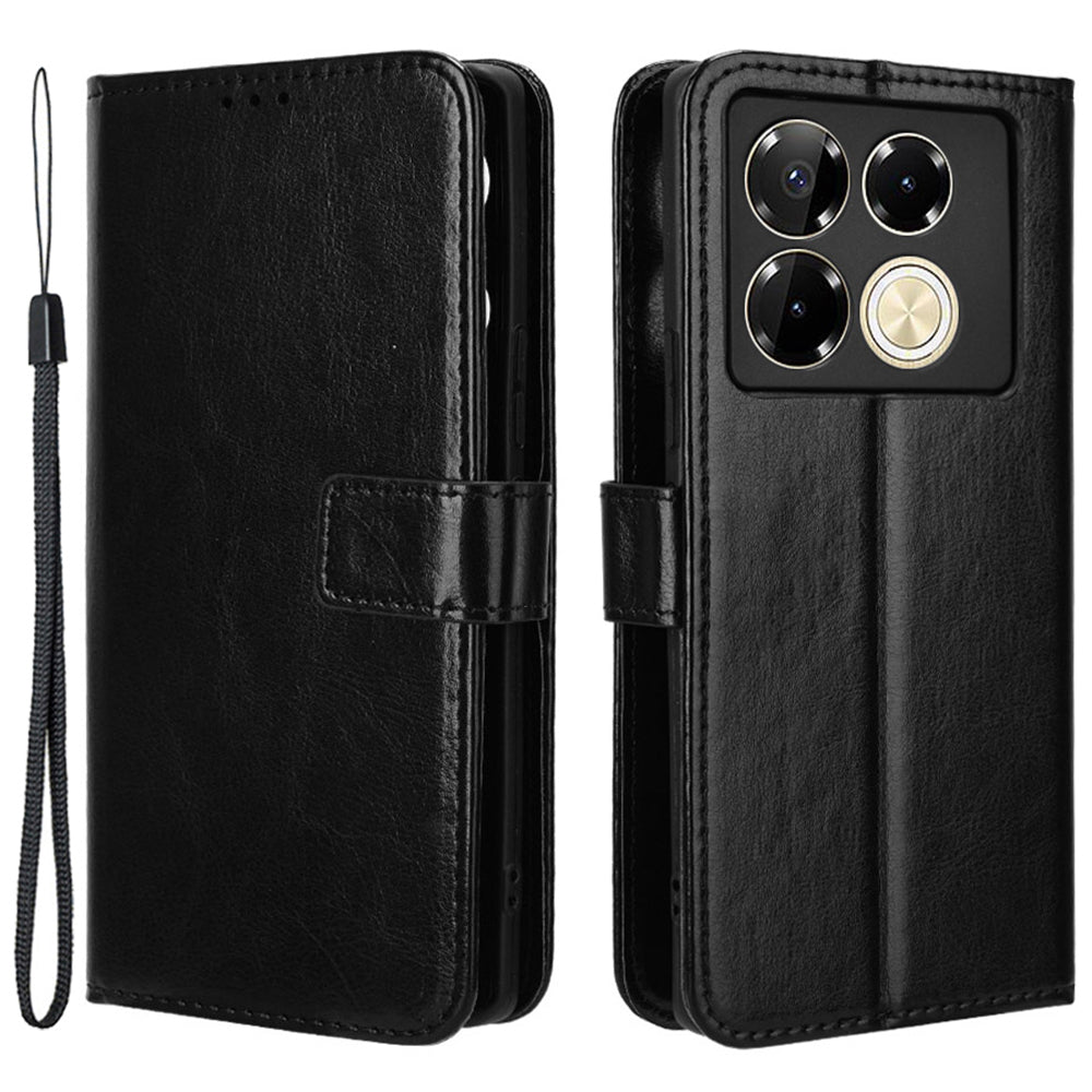 For Transsion Infinix Note 40 Pro 5G X6851 / Infinix Note 40 Pro+ X6851B Case PU Leather Crazy Horse Texture Phone Cover