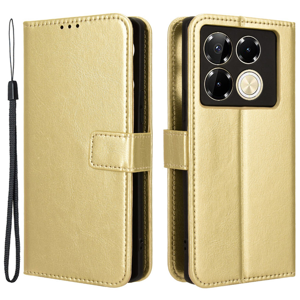For Transsion Infinix Note 40 Pro 5G X6851 / Infinix Note 40 Pro+ X6851B Case PU Leather Crazy Horse Texture Phone Cover