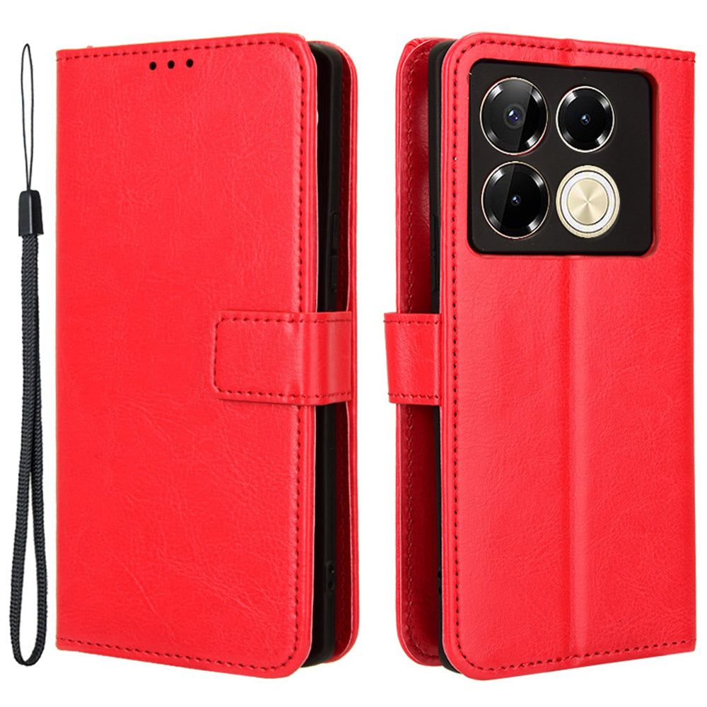 For Transsion Infinix Note 40 Pro 5G X6851 / Infinix Note 40 Pro+ X6851B Case PU Leather Crazy Horse Texture Phone Cover