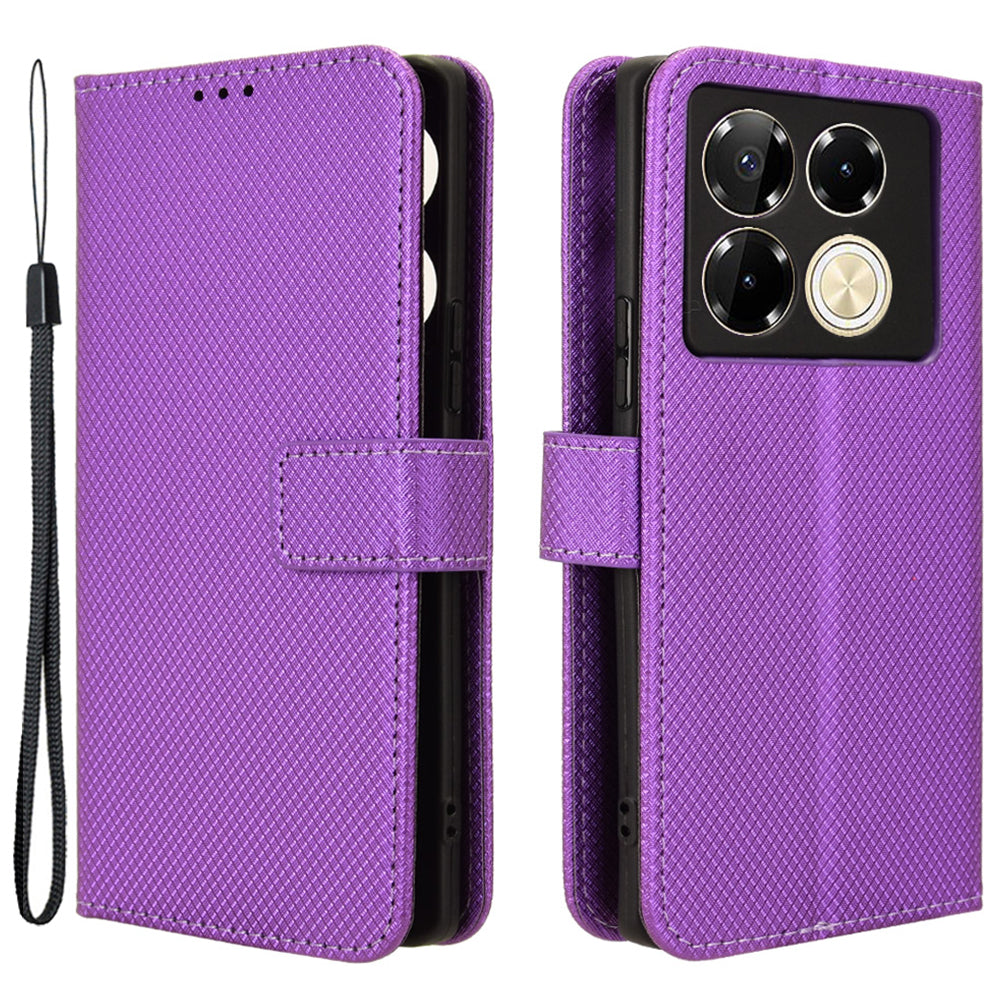 For Transsion Infinix Note 40 Pro 5G X6851 / Infinix Note 40 Pro+ X6851B Case Wallet Diamond Texture Leather Phone Cover